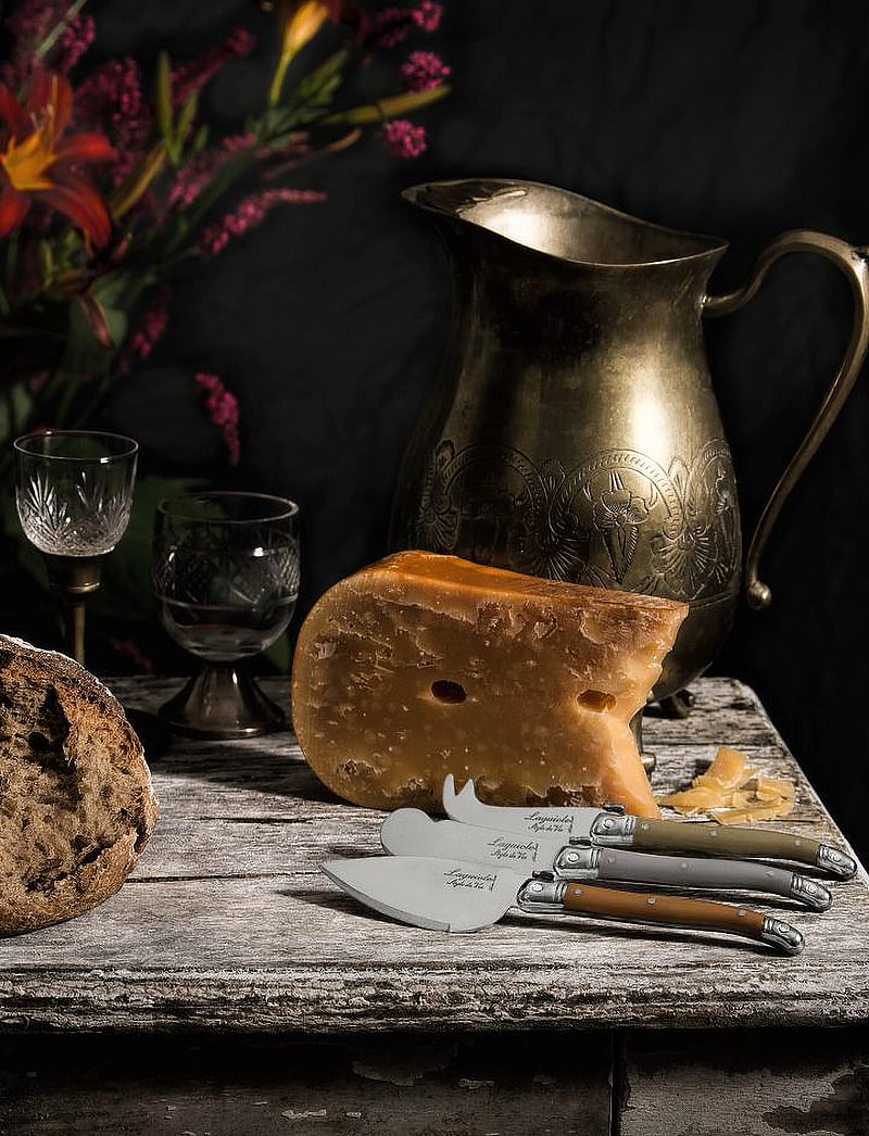 Laguiole Style de Vie - Cheese knives Laguiole SET 3 - ostahnífar - pearl/brown/grey - 3