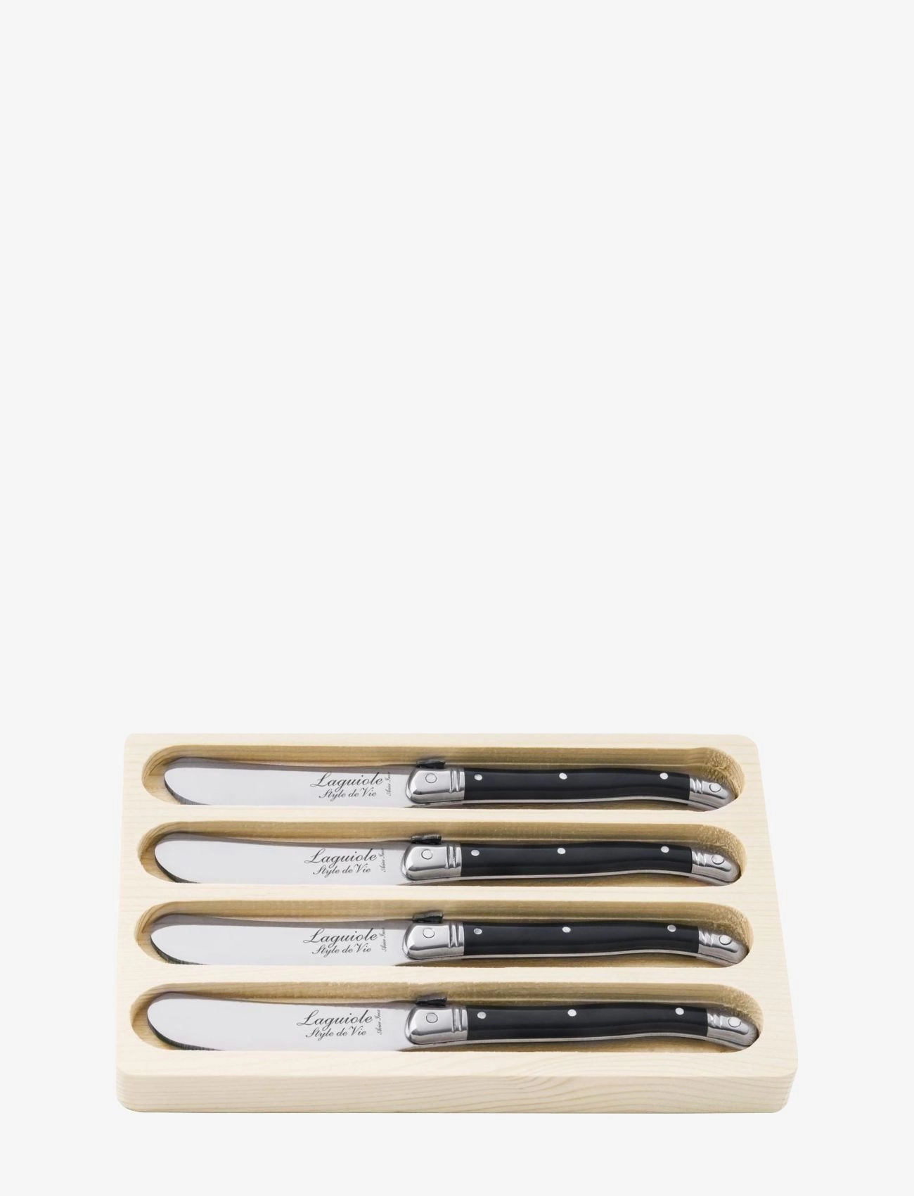 LAGUIOLE STYLE DE VIE Laguiole Smørknivssæt, 4 Stk. Schwarz - L6.5CM - Unisex