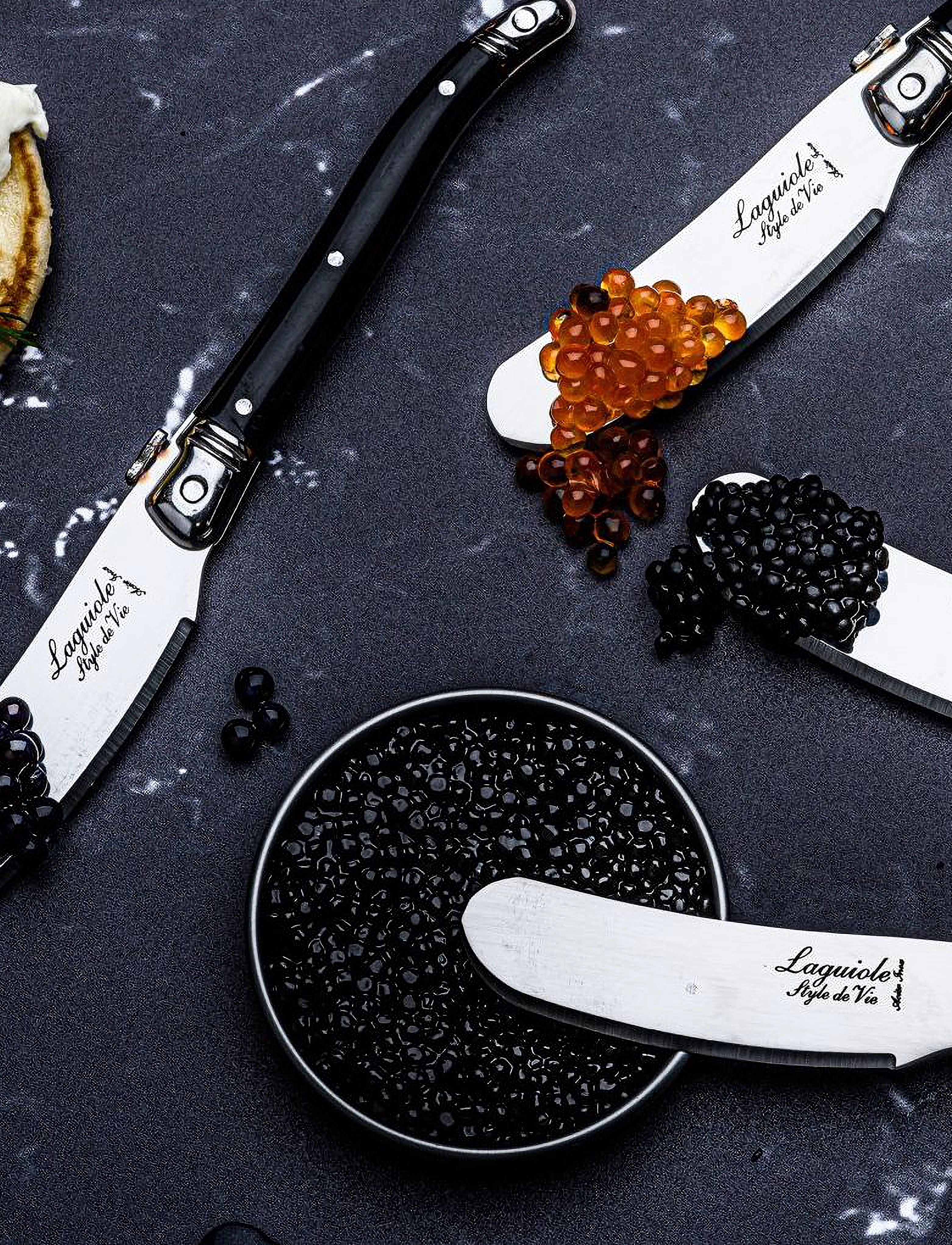 Laguiole Style de Vie Smørknivssæt, 4 Stk., L6.5 cm, Cutlery, Schwarz - Butter Knives, Homeware