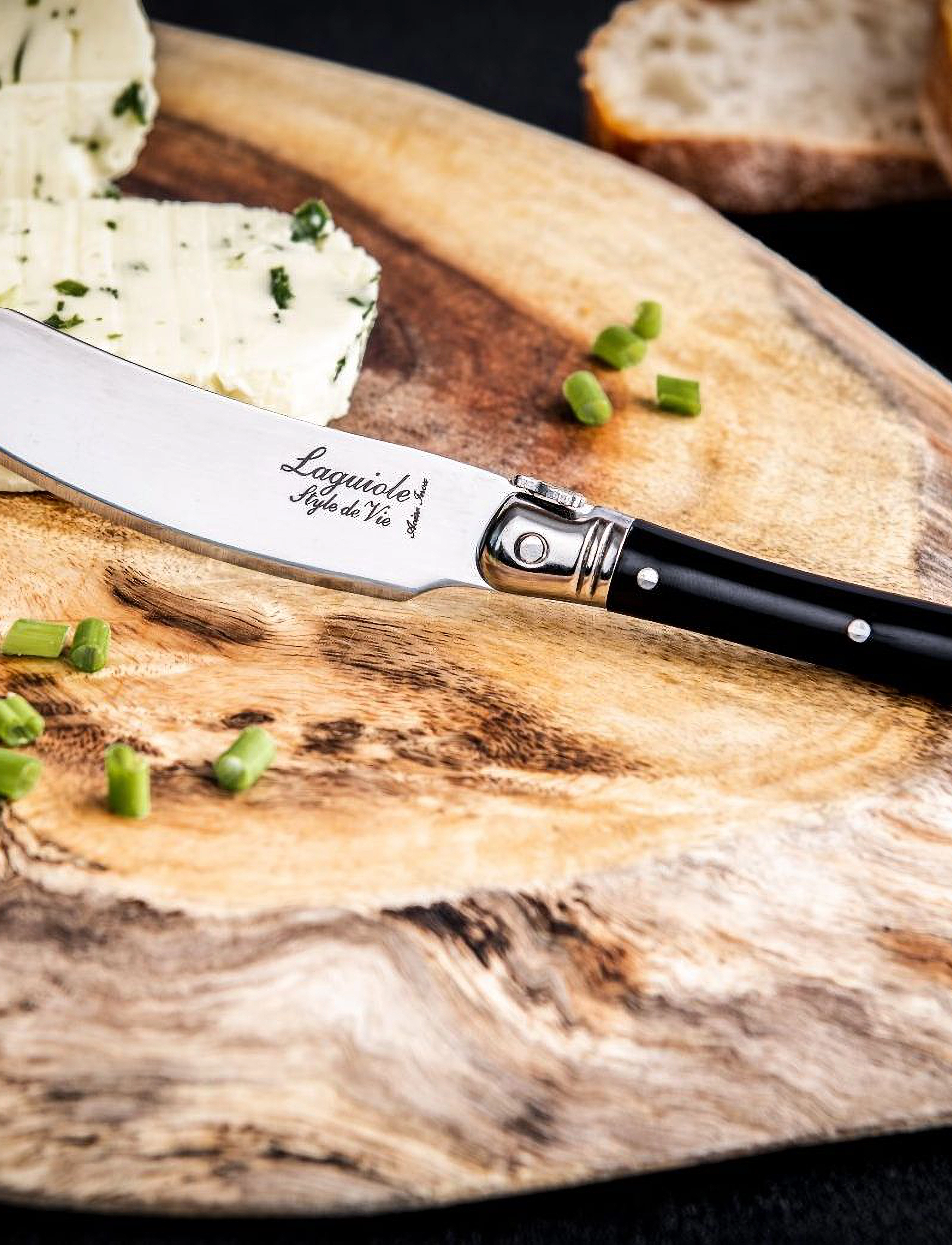 Laguiole Style de Vie - Butter knives Laguiole  SET 4 - couteaux à beurre - black - 3