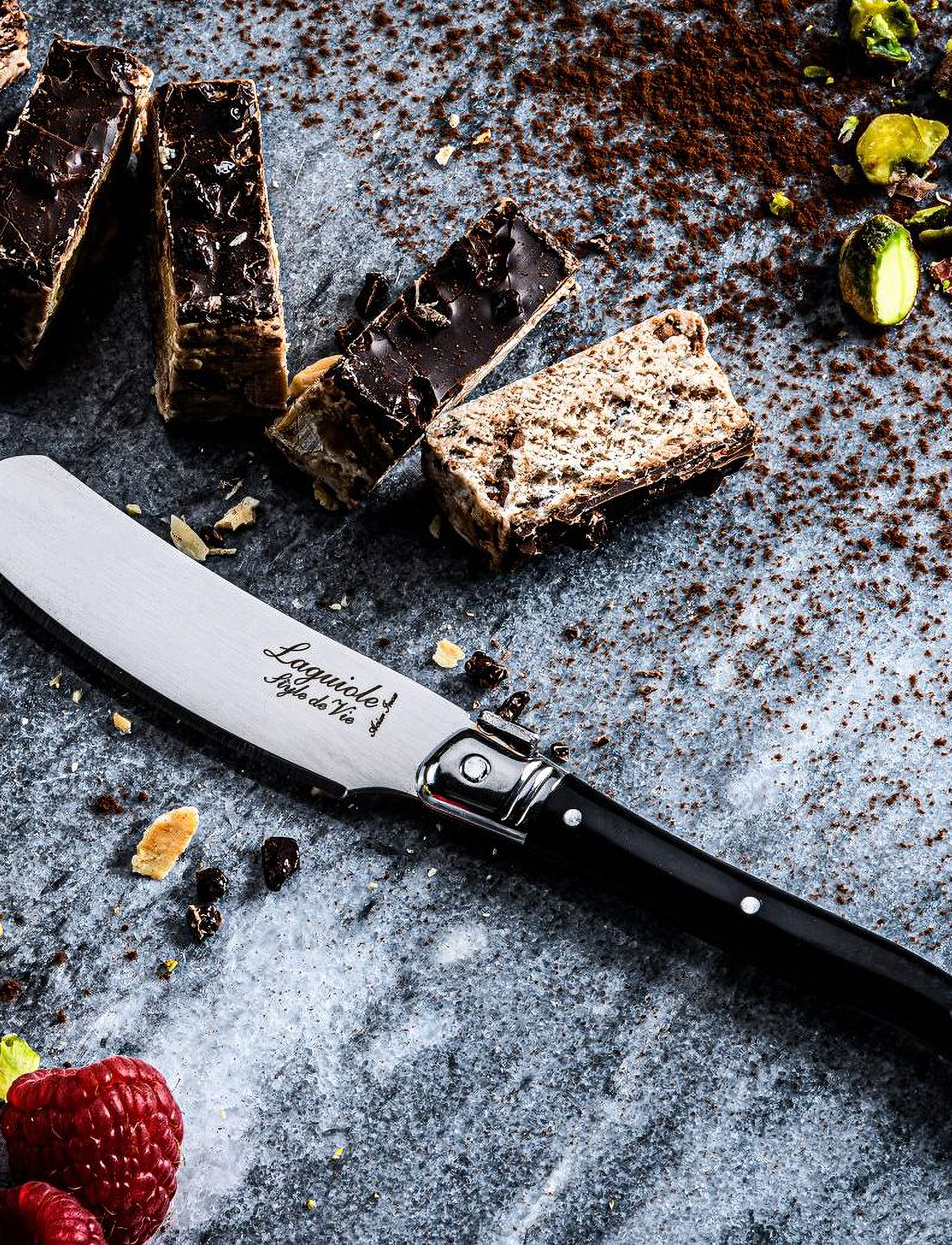 Laguiole Style de Vie - Butter knives Laguiole  SET 4 - couteaux à beurre - black - 4