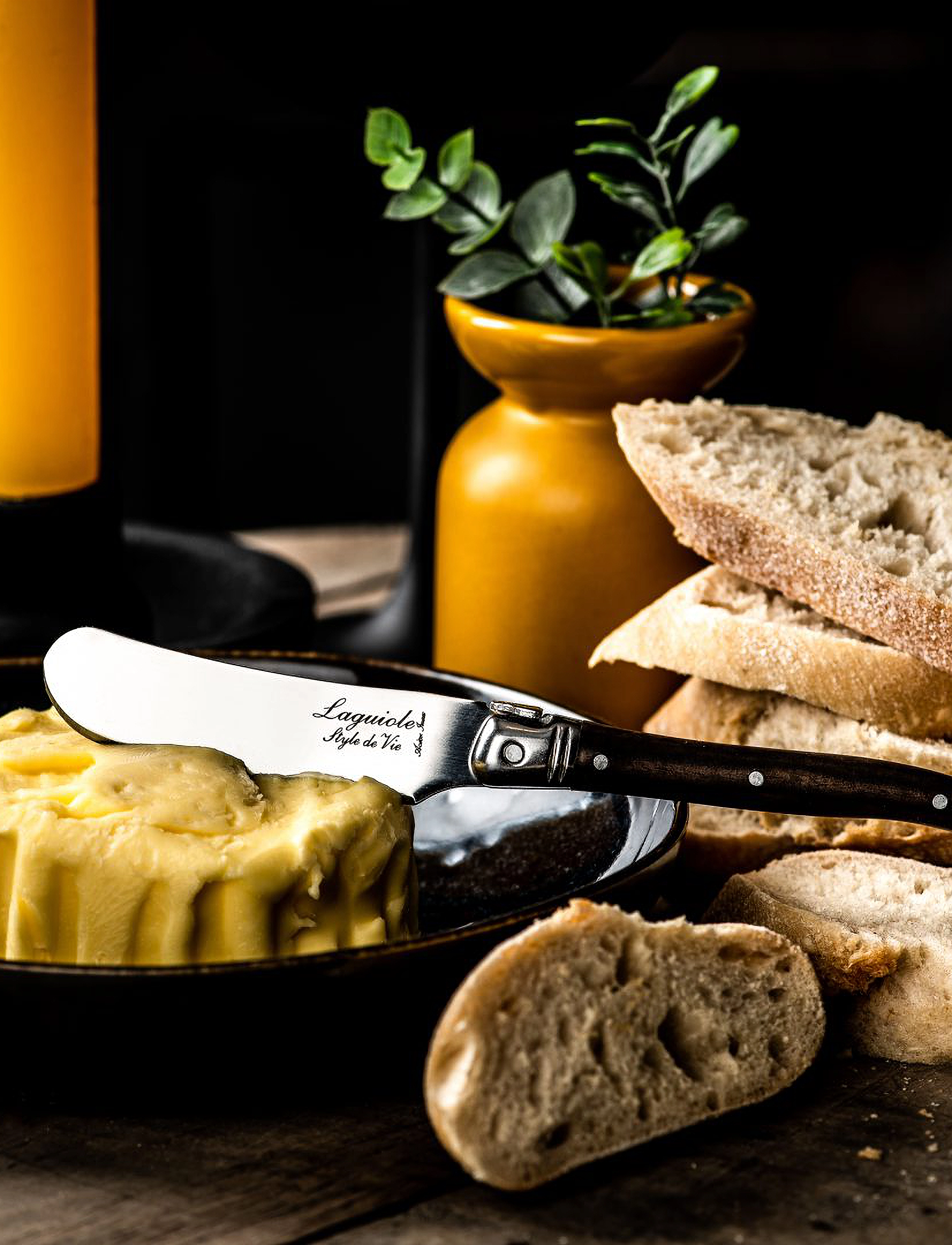 Laguiole Style de Vie - Butter knives Laguiole SET 4 - buttermesser - brown - 3
