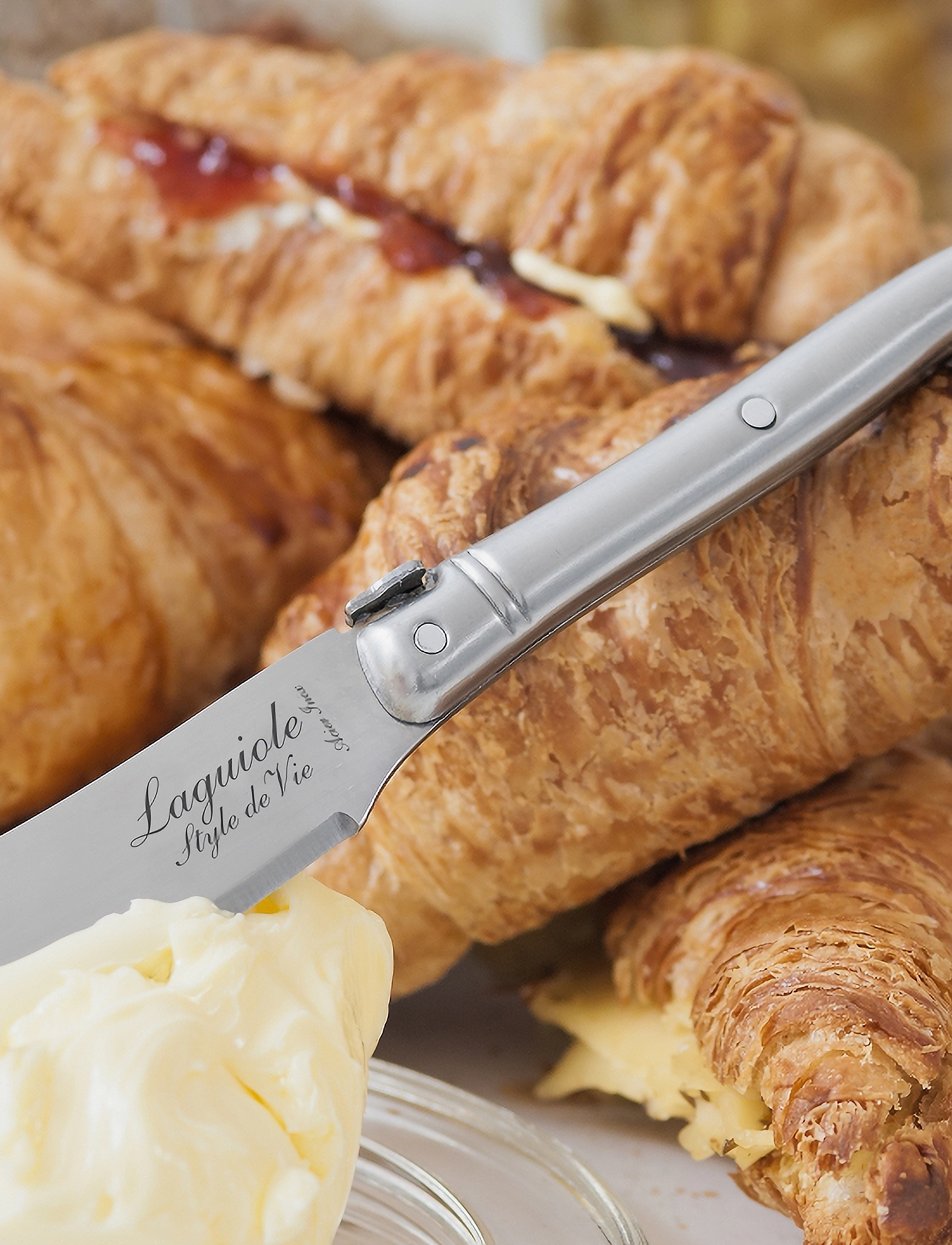 Laguiole Style de Vie Smørkniv, 4-Pak, One Size, Silver, Bestik > Smørknive, Unisex
