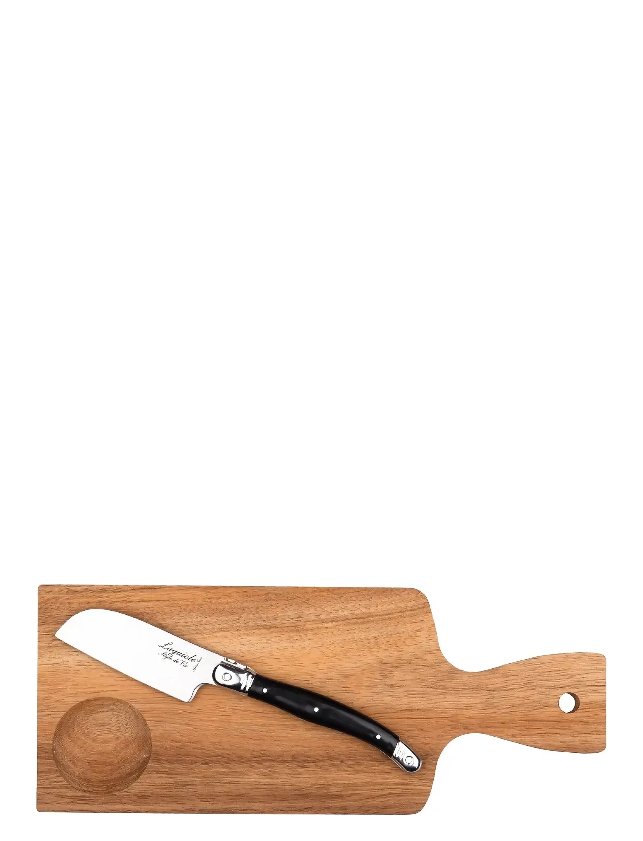 Laguiole Style de Vie | Cutting Board And Oisterknife  Santoku | 12X30X8CM