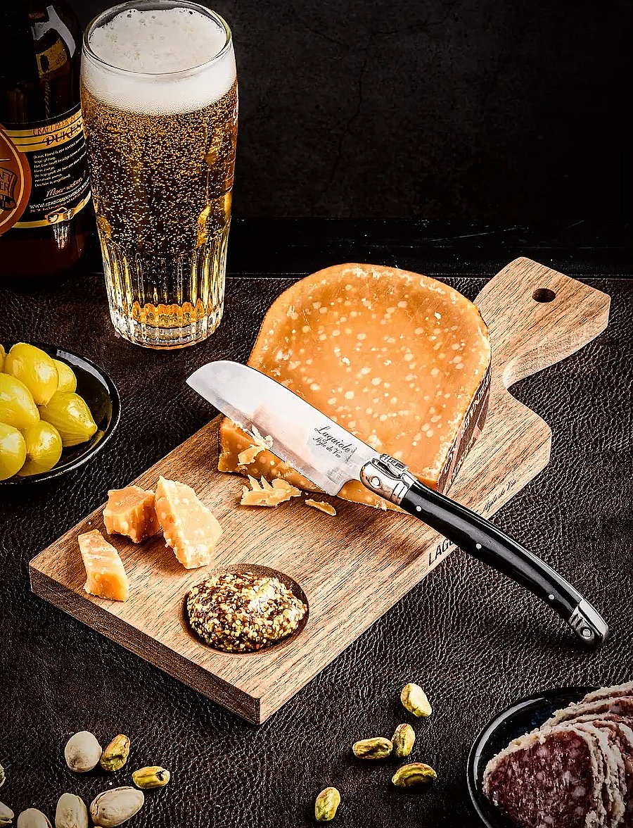 Laguiole Style de Vie - Cutting board and oisterknife Santoku - santoku messer - steel - wood - 0