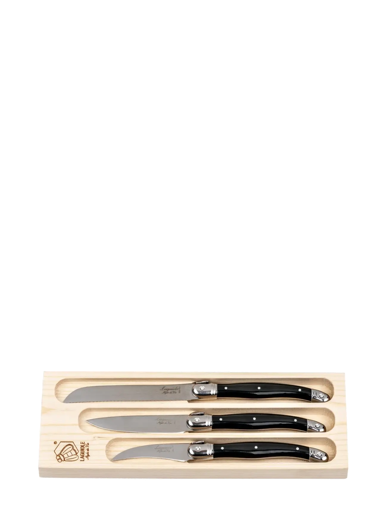 Kitchen knives 1012 SET 3 Laguiole - BLACK