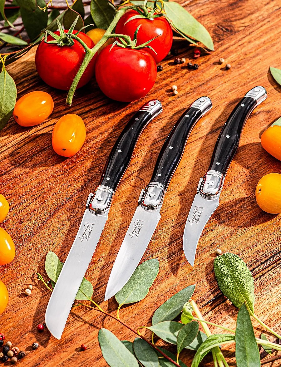 Laguiole Style de Vie - Kitchen knives 1012 SET 3 Laguiole - noad - black - 2
