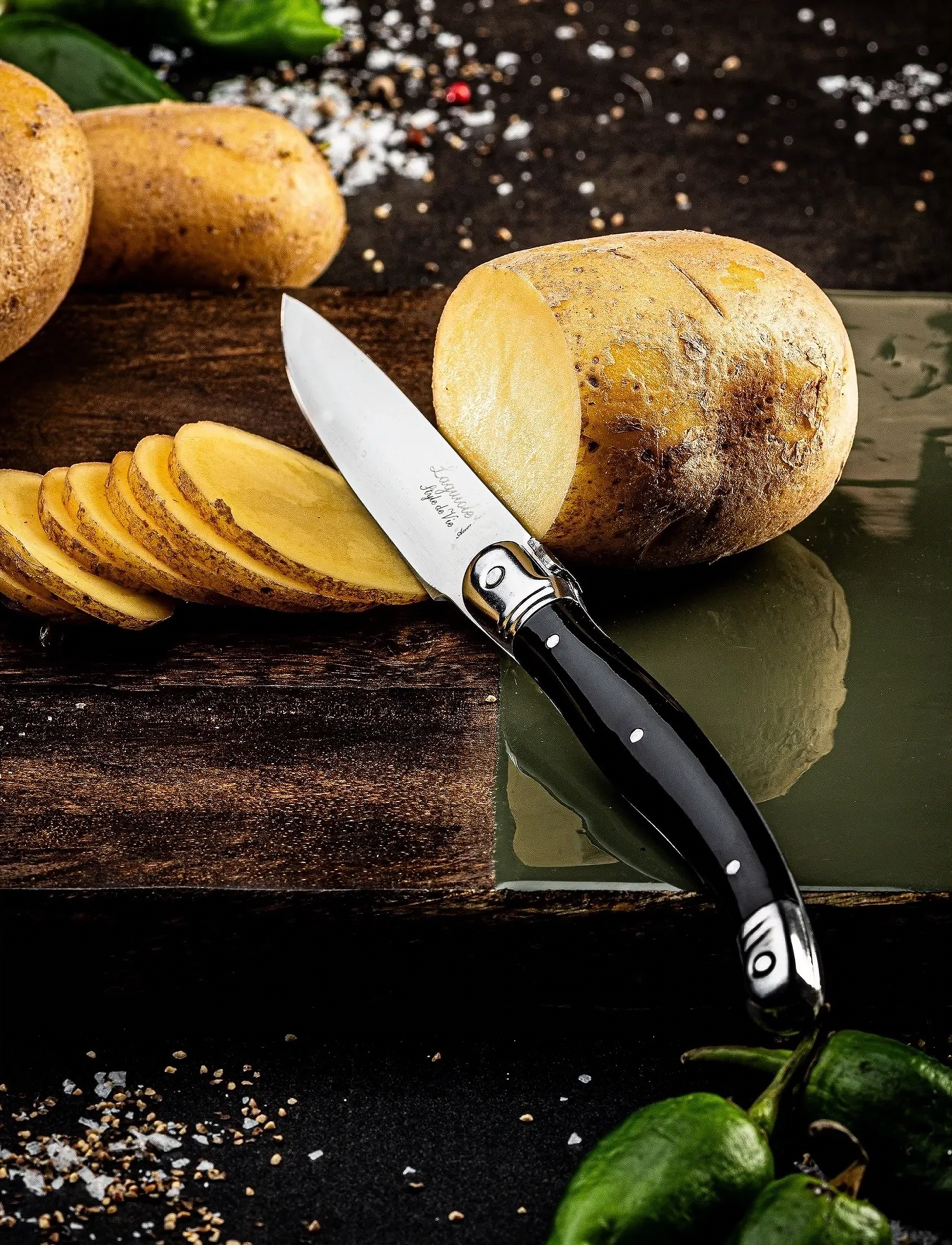 Laguiole Style de Vie - Kitchen knives 1012 SET 3 Laguiole - veitset - black - 3
