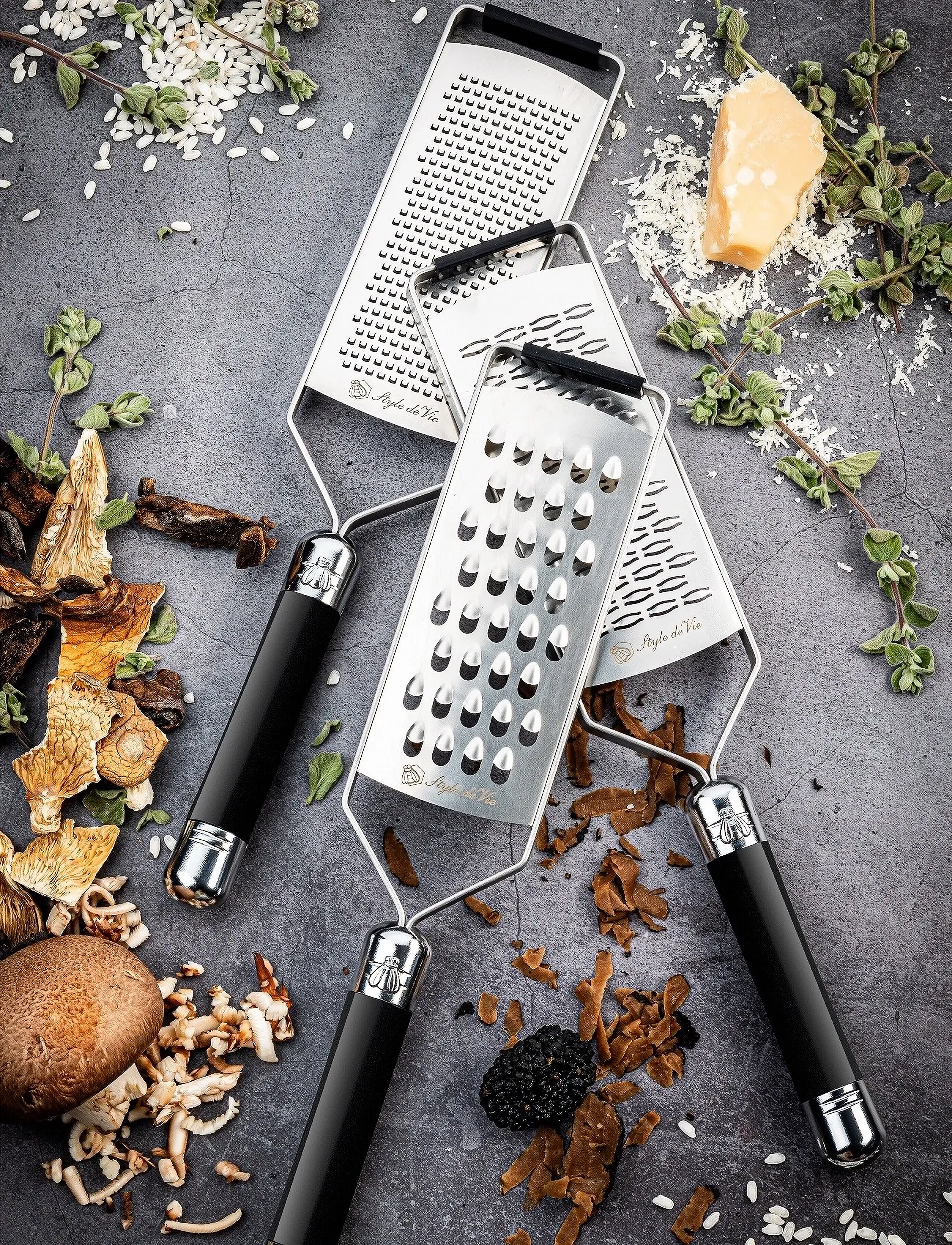 Laguiole Style de Vie Rivejern, 3-Delt, 1012 Set Laguiole, 36.3X26X3.6 cm, Kitchen Tools, Schwarz - Graters, Homeware
