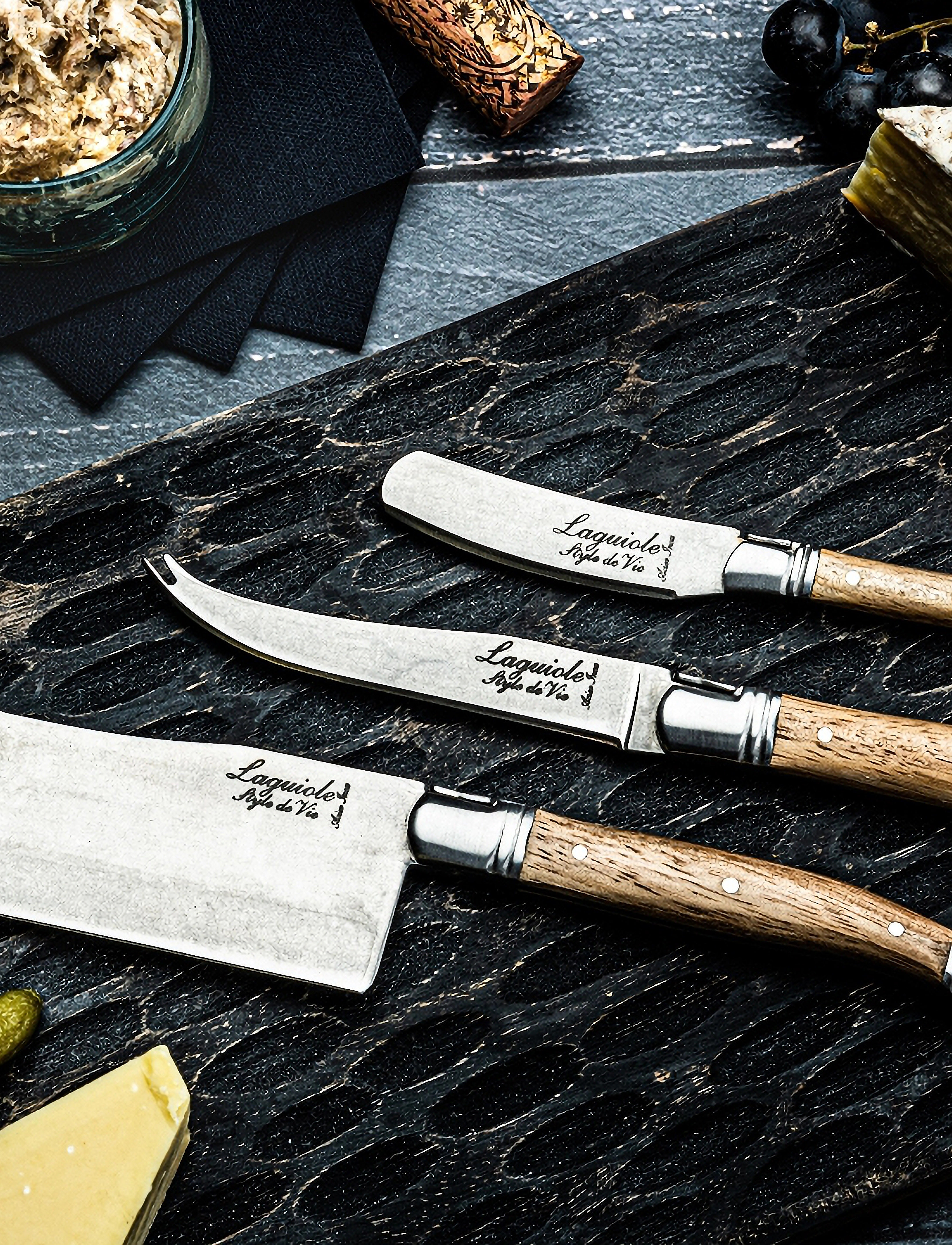Laguiole Style de Vie - Cheese knives Laguiole  SET 3 - kupuj według ceny - steel/wood - 5