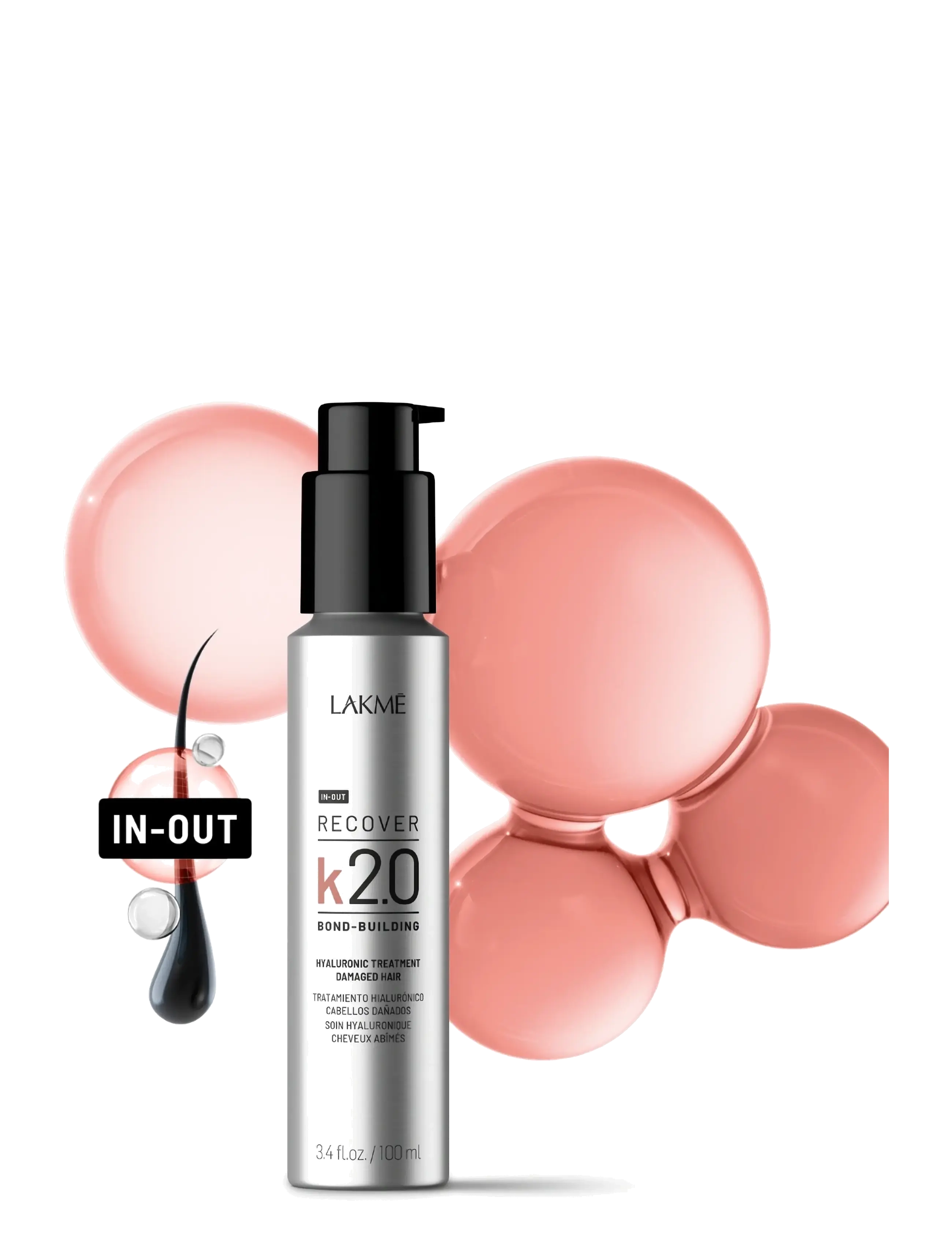 Lakmé - K2.0 Hyaluronic Treatment 100 ml - hårkur - clear - 1