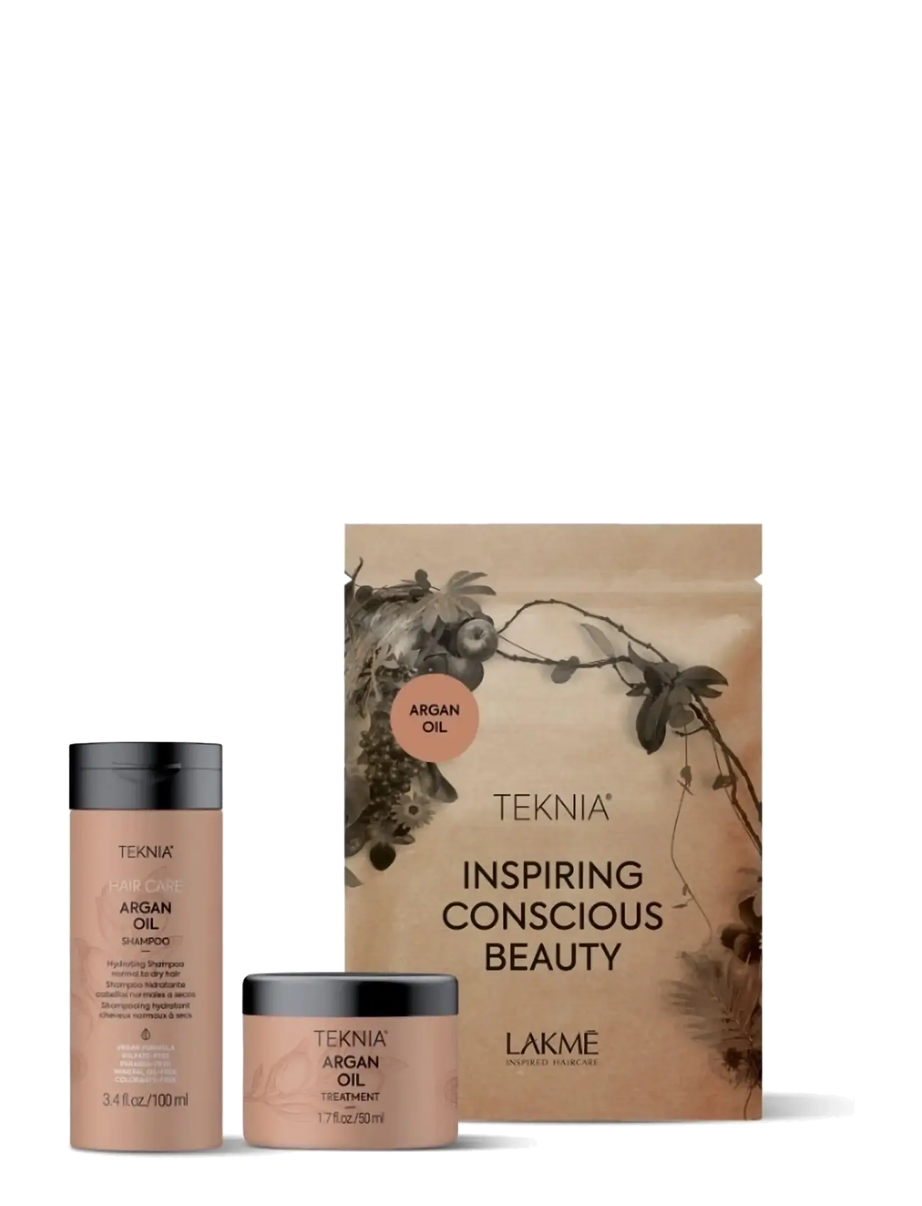Lakmé Argan Oil Travel Pack, Hair Vinegar & Dressing Bottles, Nude, Str: 150 ML