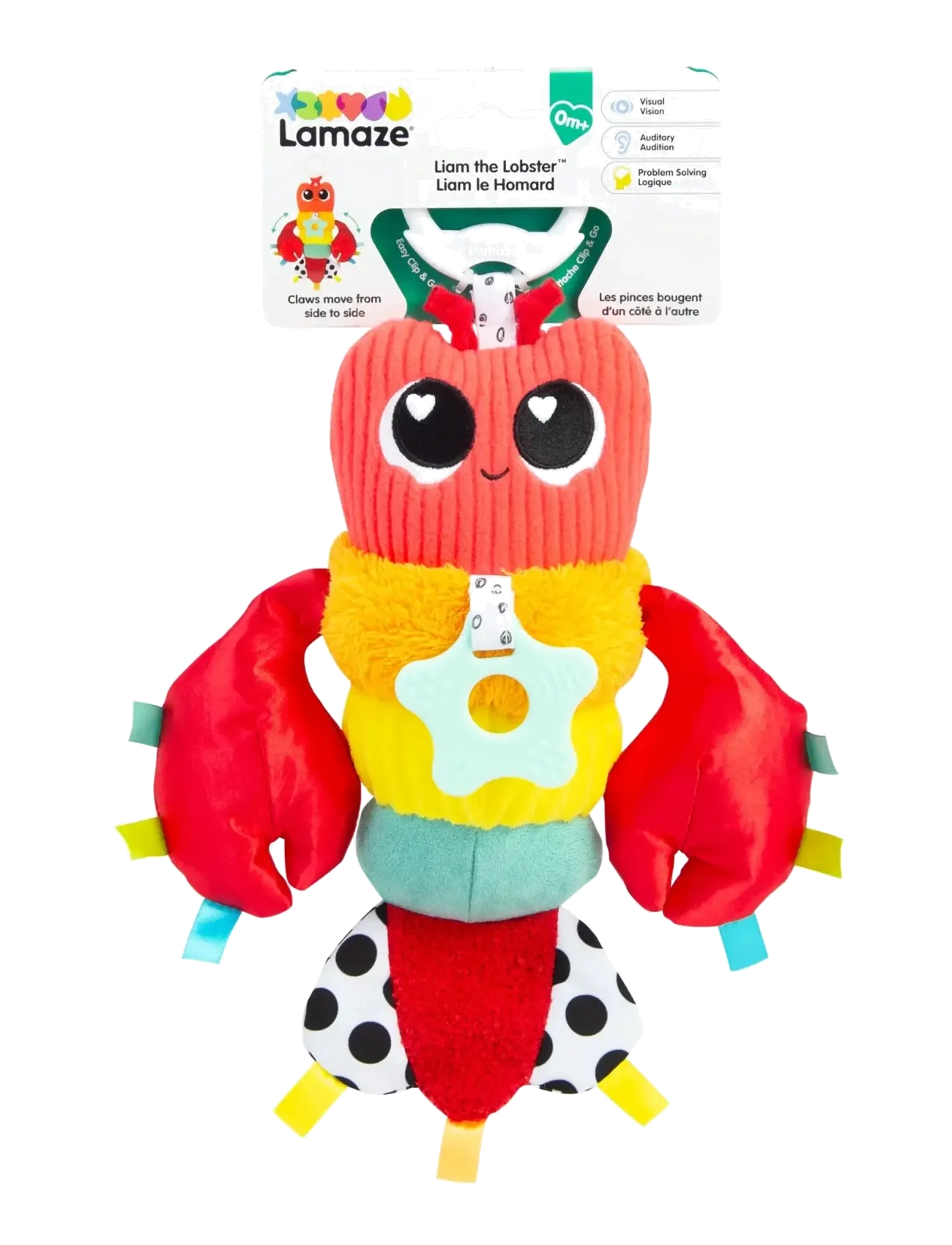 Lamaze Liam The Lobster Clip & Go, Børn, Ophængs Aktivitetslegetøj, Rød, Str: ONE SIZE