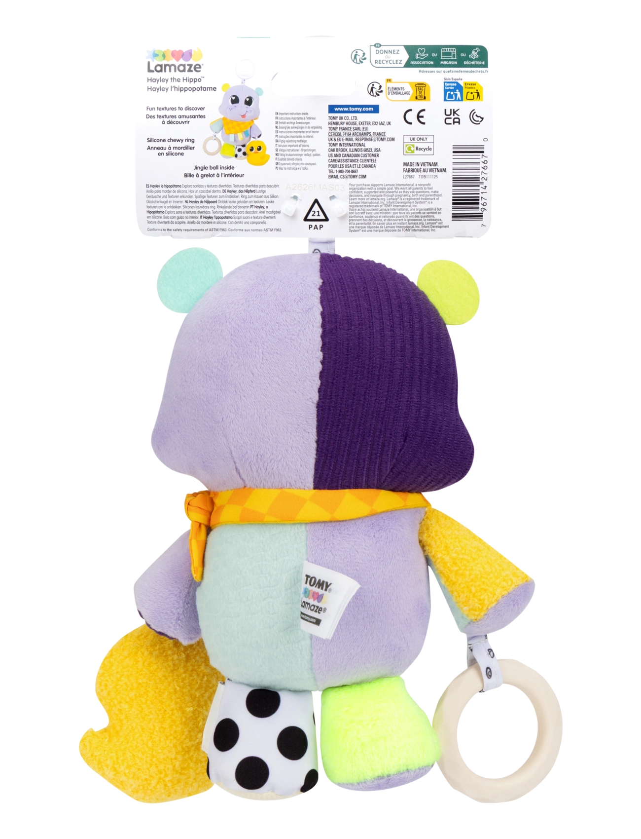 Lamaze - Lamaze Hayley The Hippo Clip & Go - bitleksaker - multi - 5