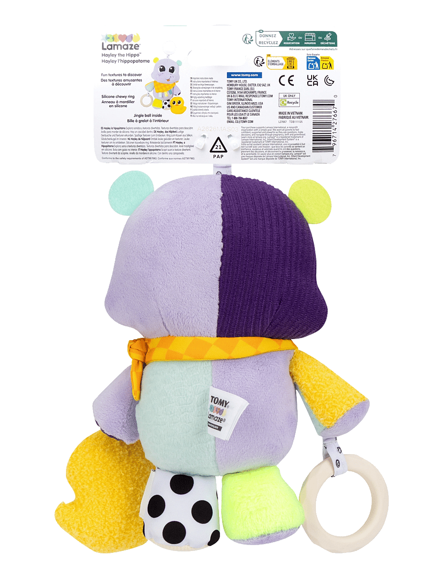 Lamaze - Lamaze Hayley The Hippo Clip & Go - bitleksaker - multi - 5