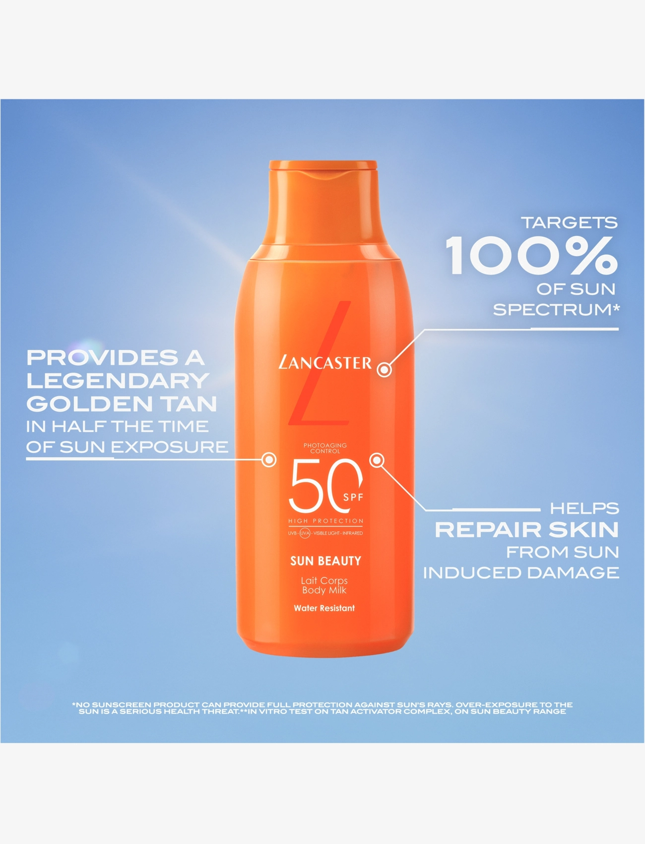 Lancaster - Sun Beauty Body Milk SPF50 High Protection - til kroppen - clear - 2