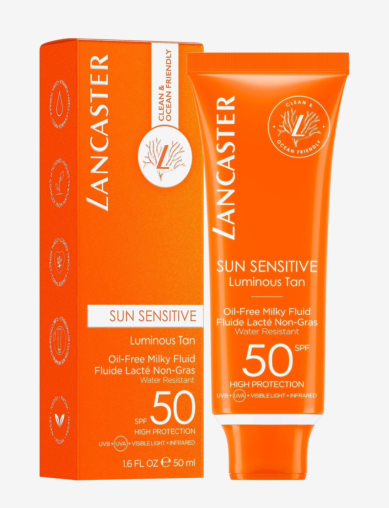 Lancaster - Sun Sensitive Oil free milky fluid SPF50 50 ML - til ansigtet - no color - 1