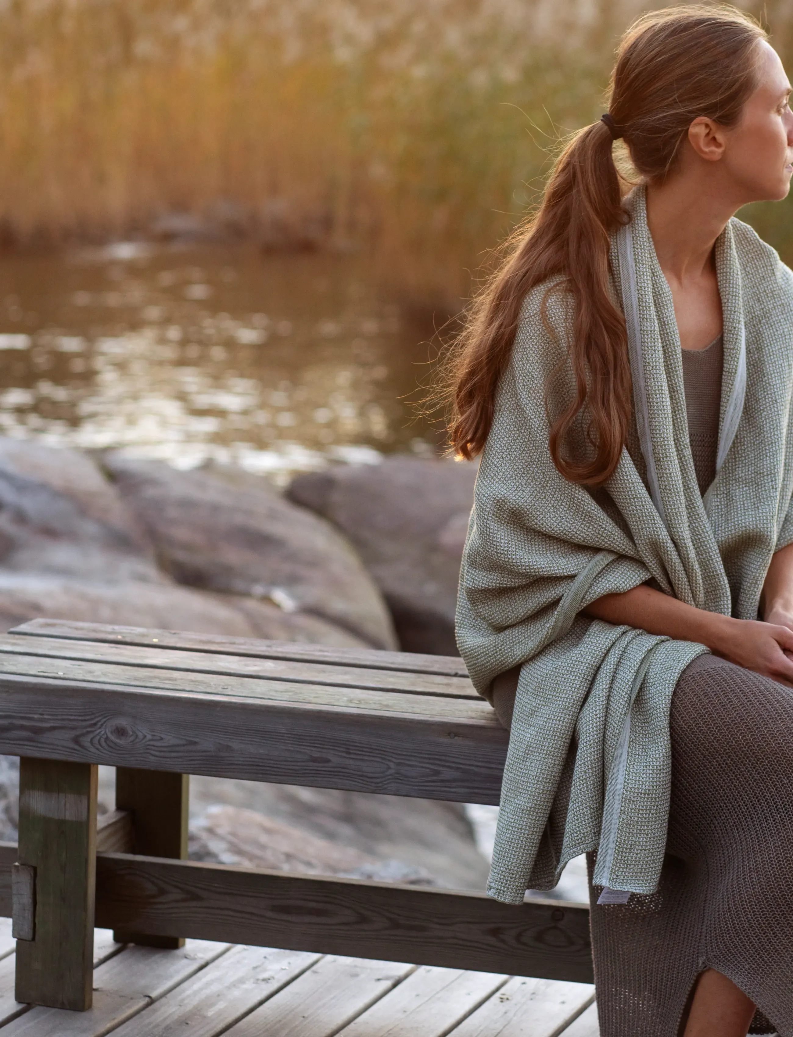 Lapuan Kankurit - TERVA strandhåndklæde - saunahåndklæder - white-olive - 3