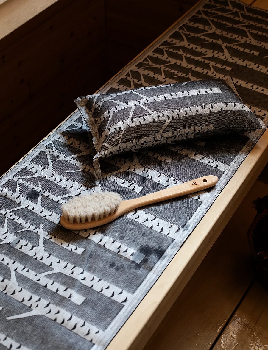 Lapuan Kankurit - KOIVU sauna pillow - saunakissen - white-black - 2