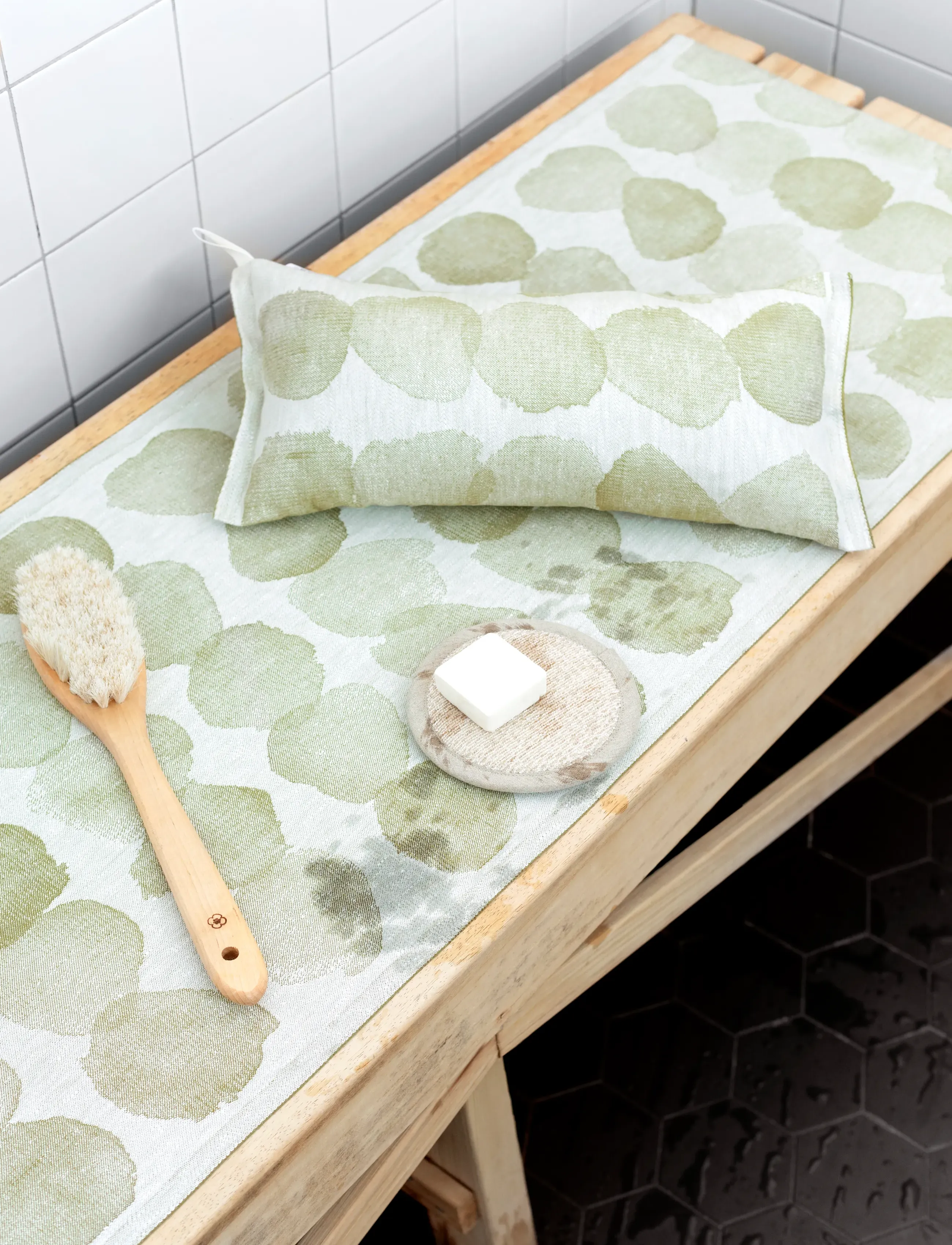 Lapuan Kankurit - SADE sauna cover - saunatücher - white-olive - 3
