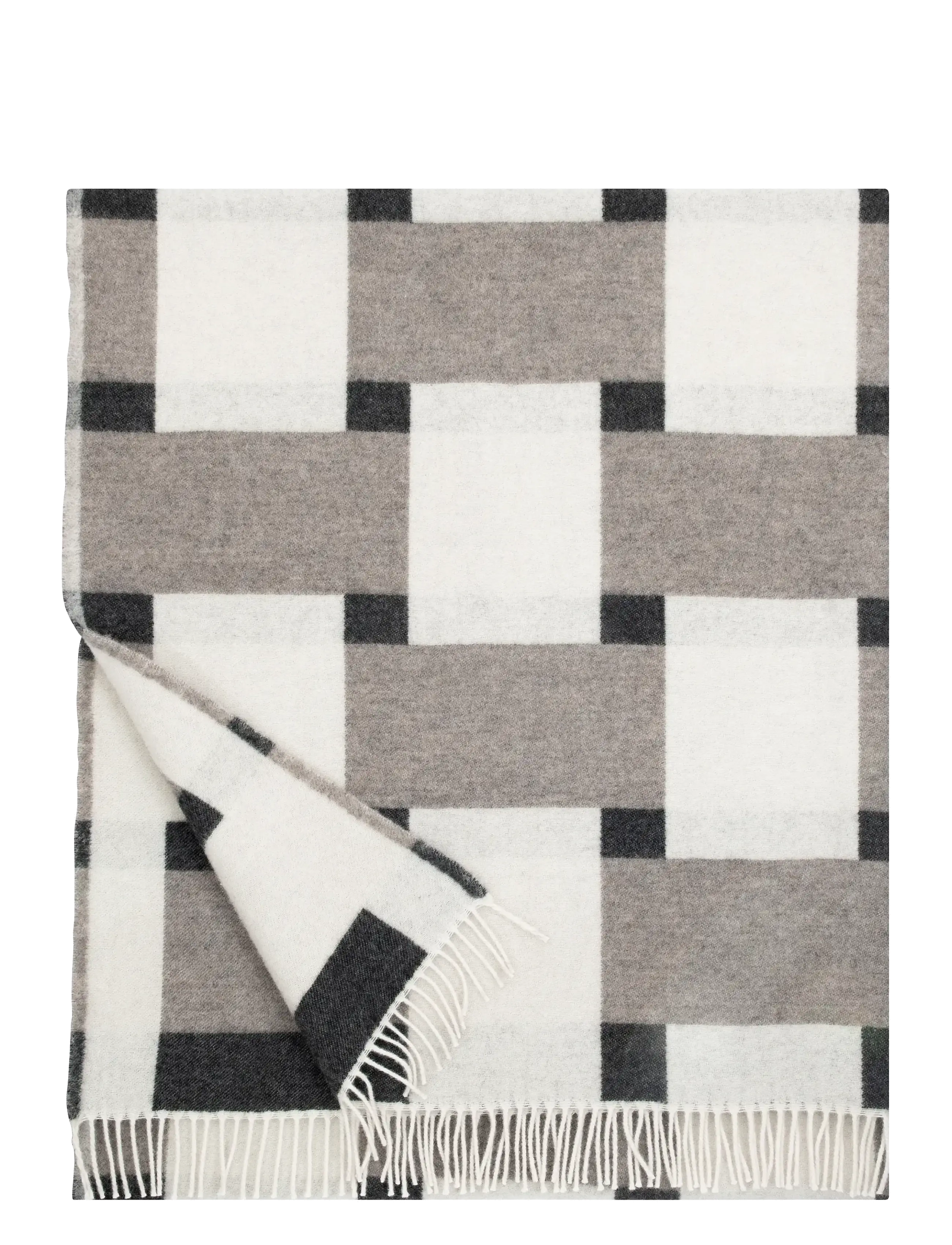 Lapuan Kankurit PUNOS blanket - Alles anzeigen - WHITE-BEIGE-BLACK / grey
