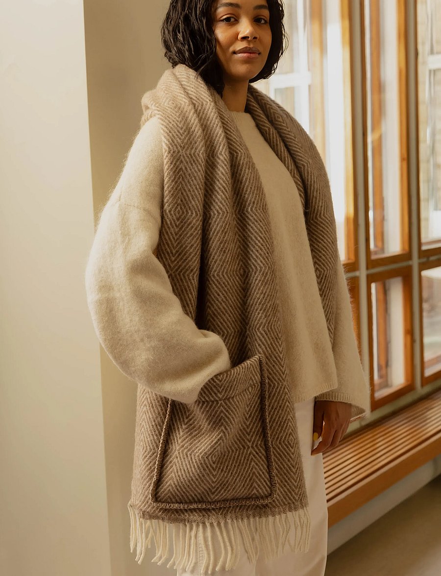 Lapuan Kankurit - MARIA pocket shawl - decken - brown-white - 2