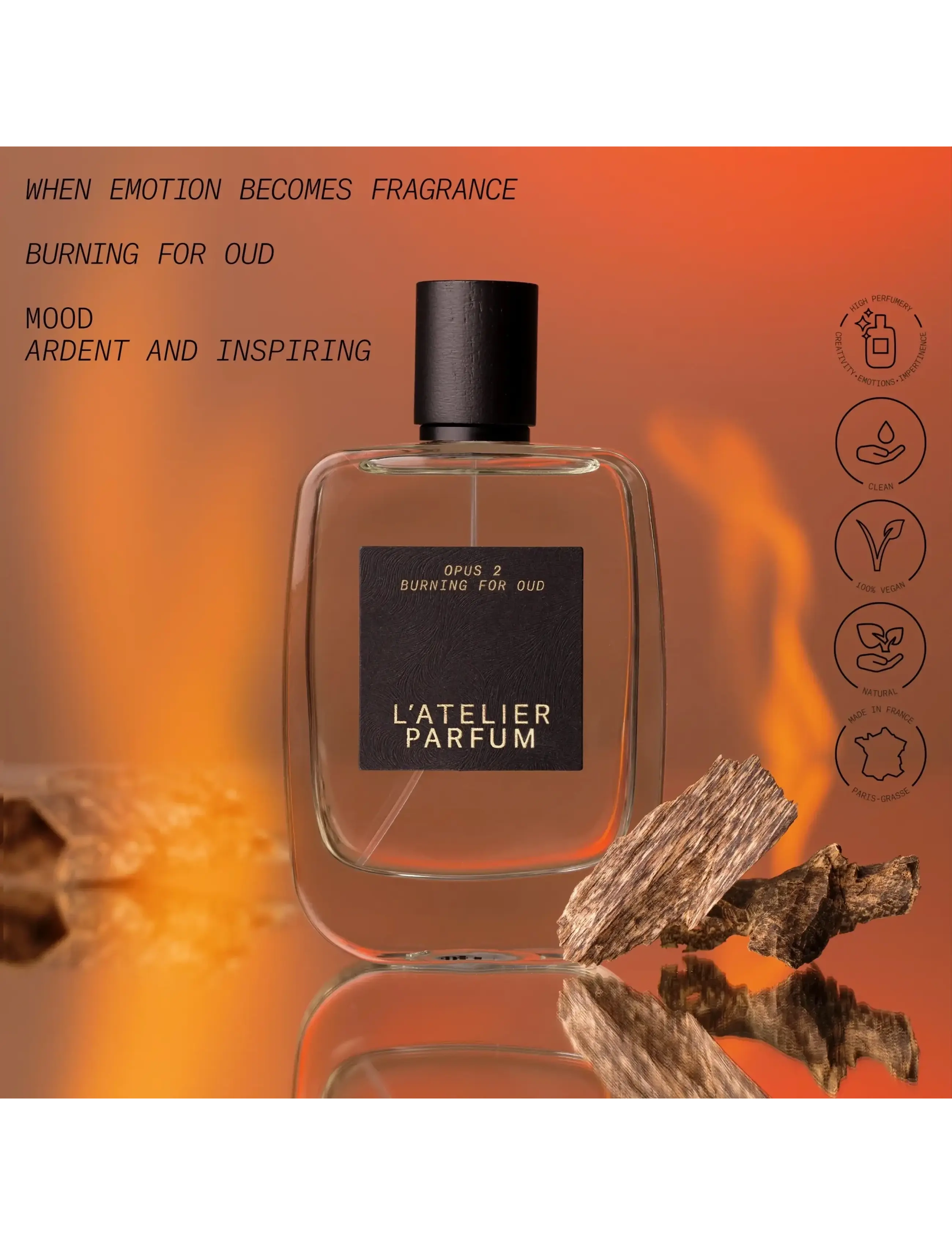 L'atelier Parfum - EDP BURNING FOR OUD 100ML - til ham  - clear - 2
