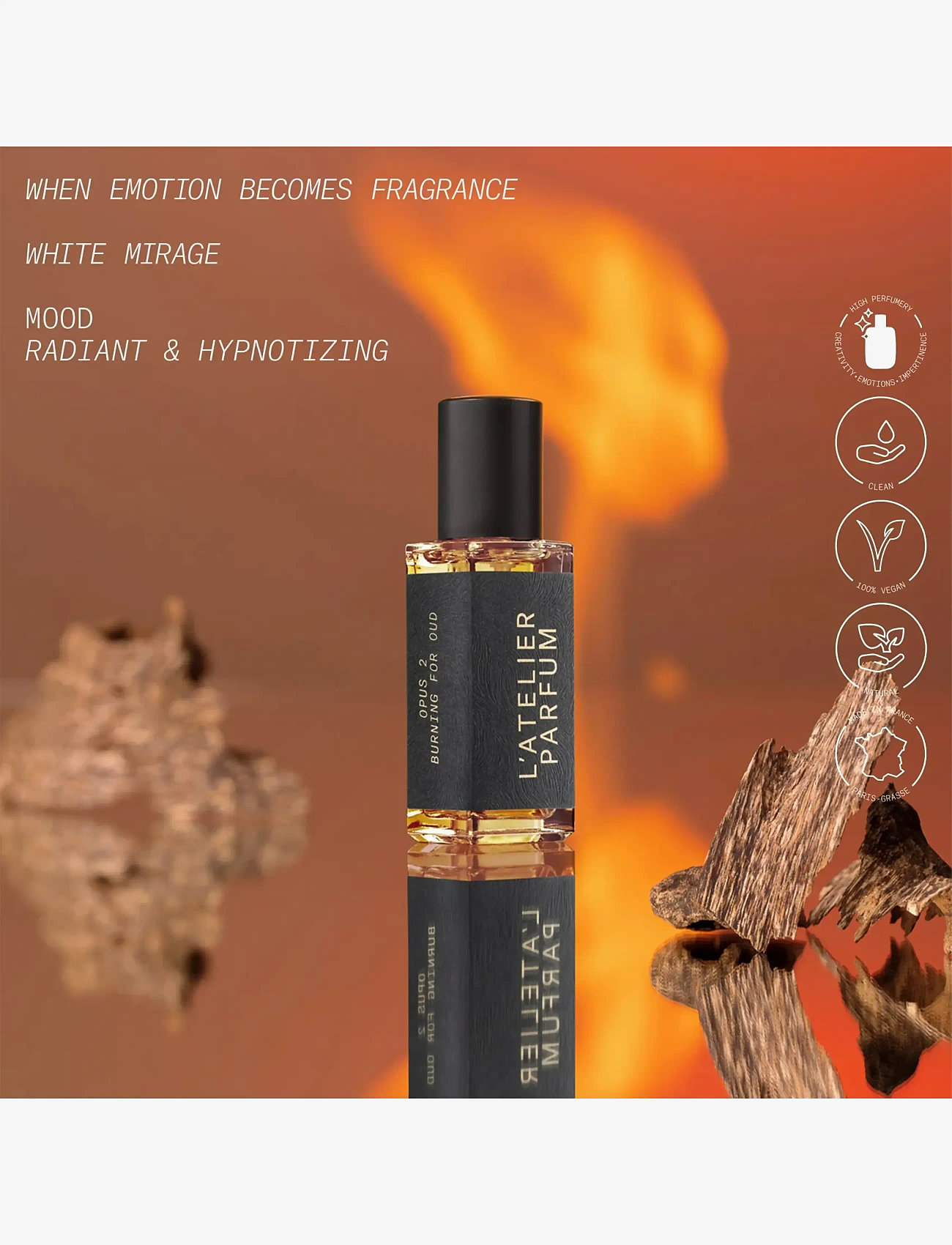 L'atelier Parfum - EDP BURNING FOR OUD 15ML - till honom  - clear - 2