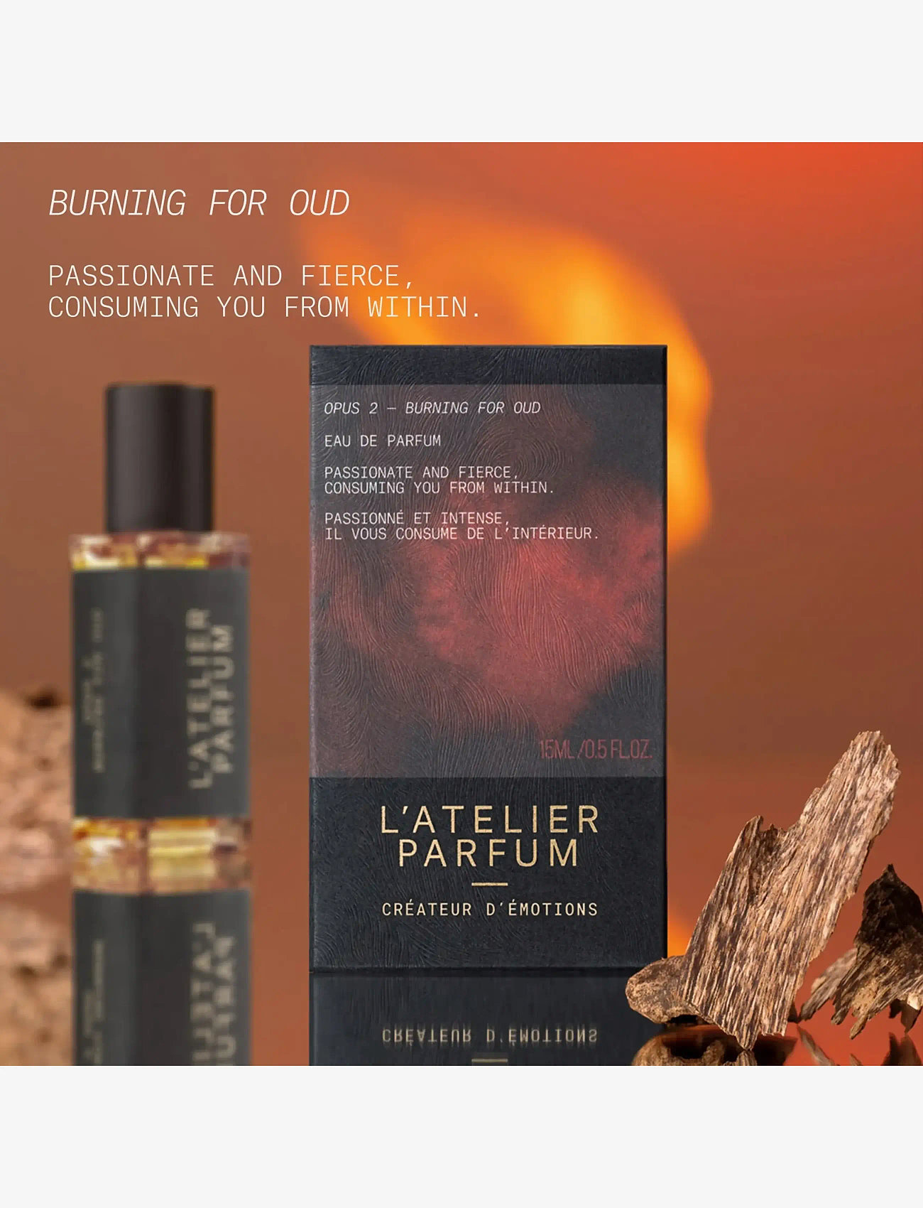 L'atelier Parfum - EDP BURNING FOR OUD 15ML - till honom  - clear - 4