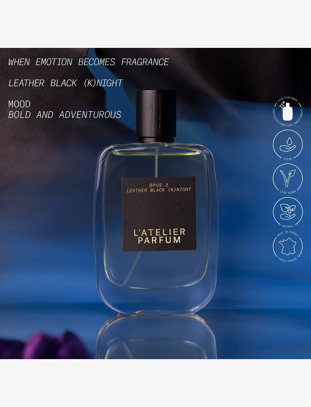 L'atelier Parfum - EDP LEATHER BLACK KNIGHT 100ML - meestele  - clear - 2