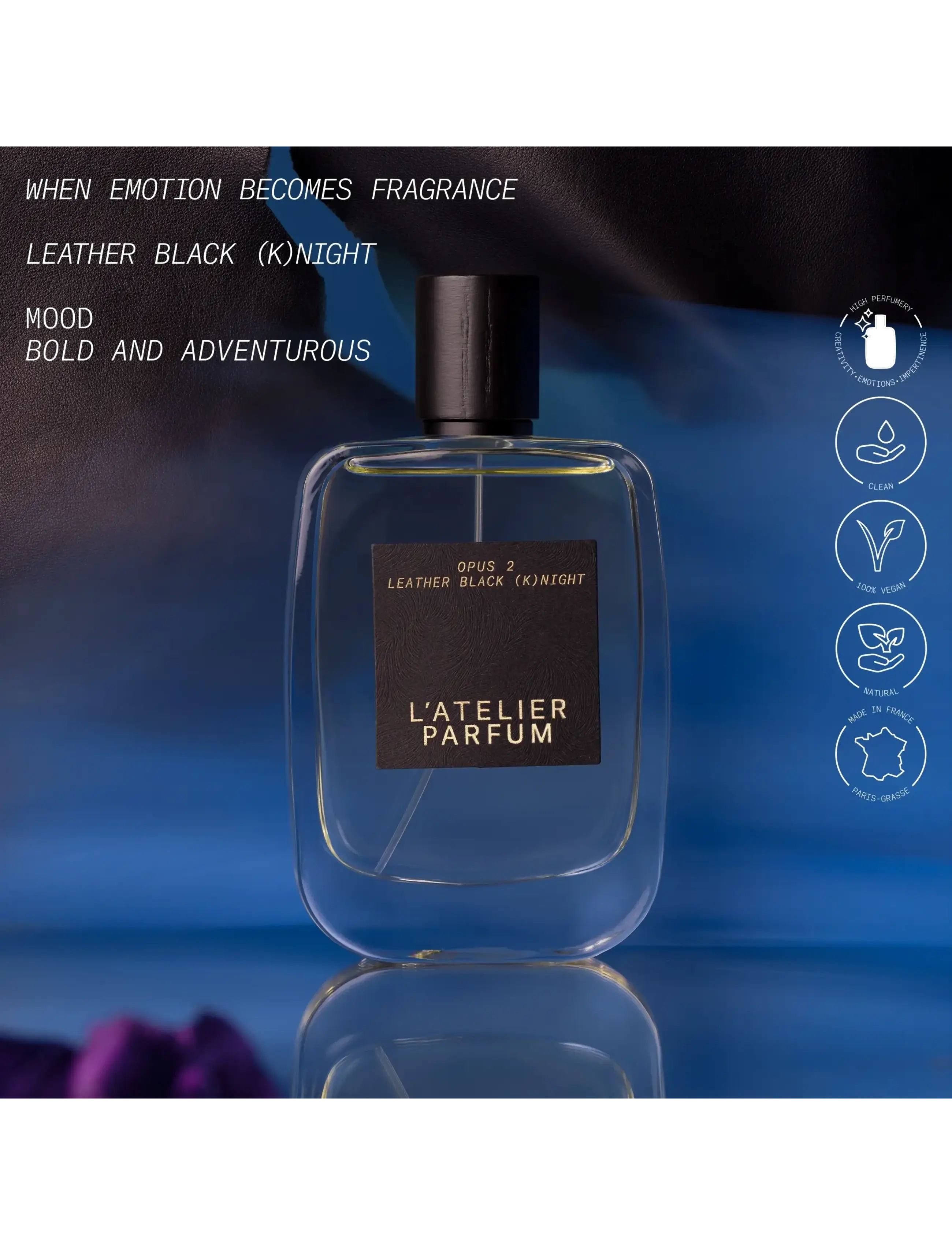 L'atelier Parfum - EDP LEATHER BLACK KNIGHT 100ML - till honom  - clear - 2