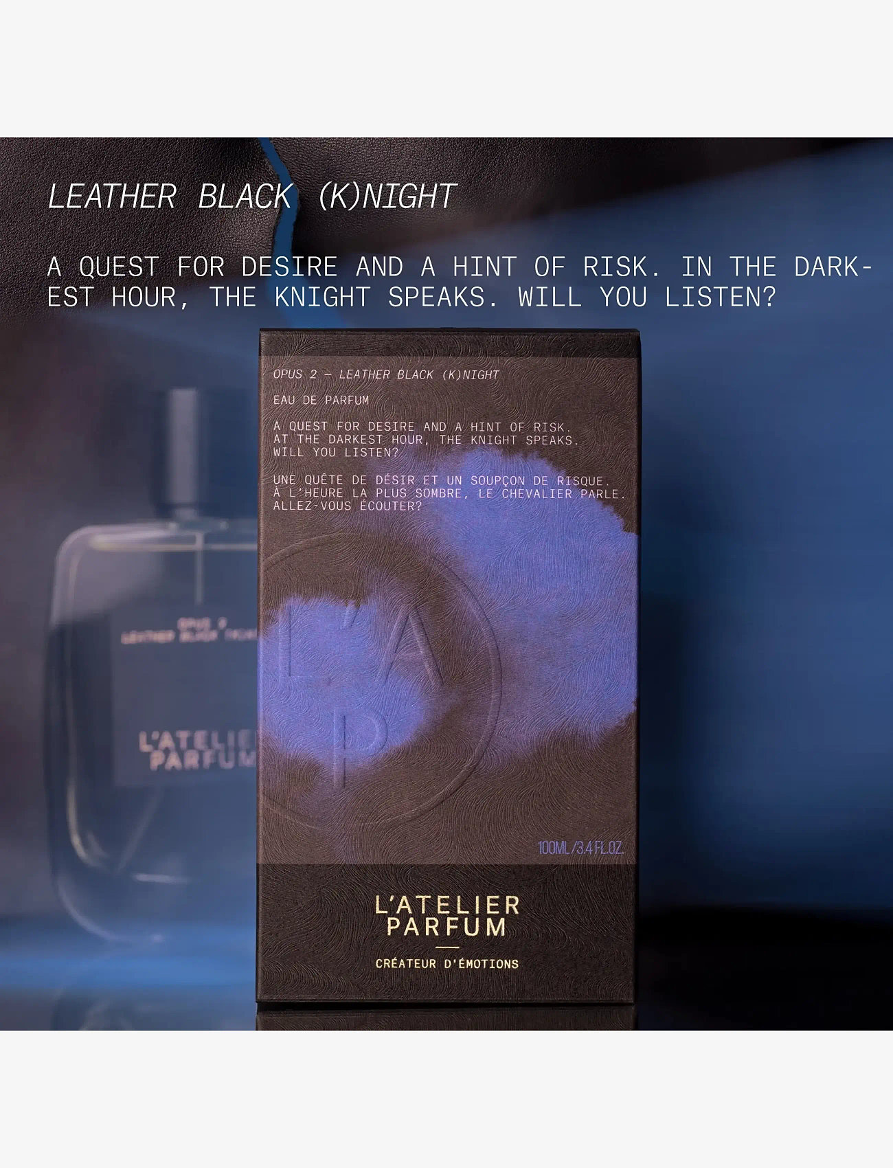 L'atelier Parfum - EDP LEATHER BLACK KNIGHT 100ML - meestele  - clear - 4