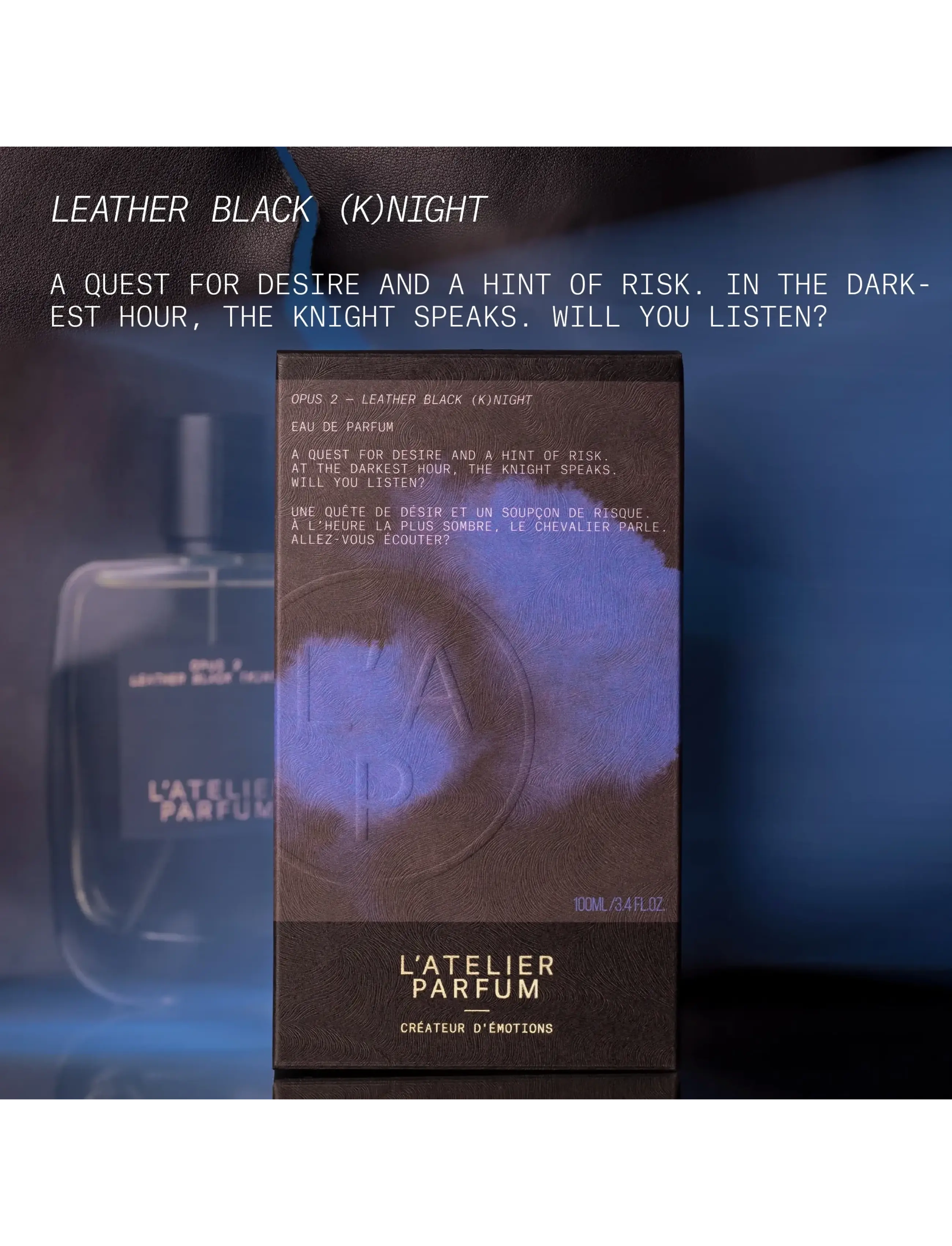 L'atelier Parfum - EDP LEATHER BLACK KNIGHT 100ML - till honom  - clear - 4