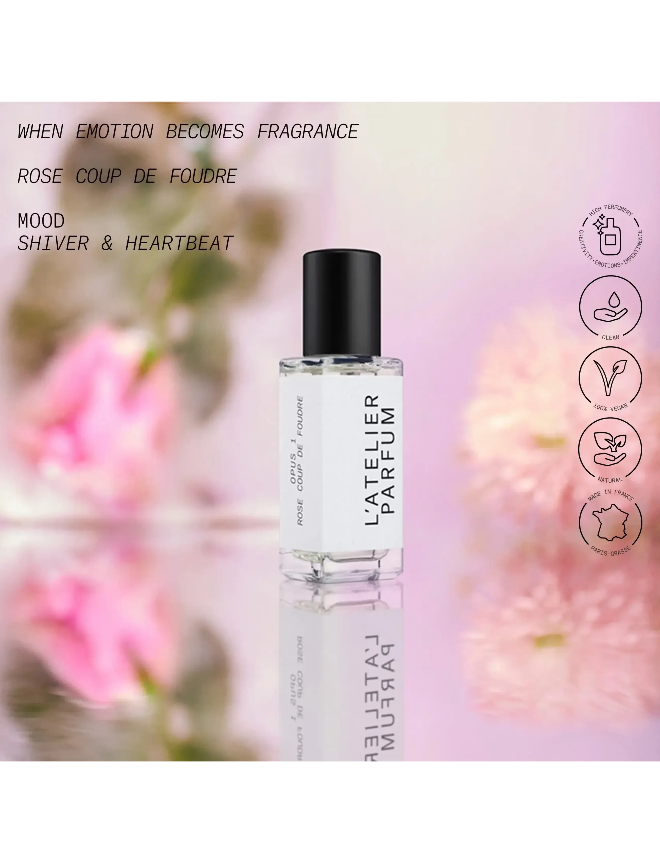 L'atelier Parfum - EDP ROSE COUP DE FOUDRE 15ML - meestele  - clear - 2