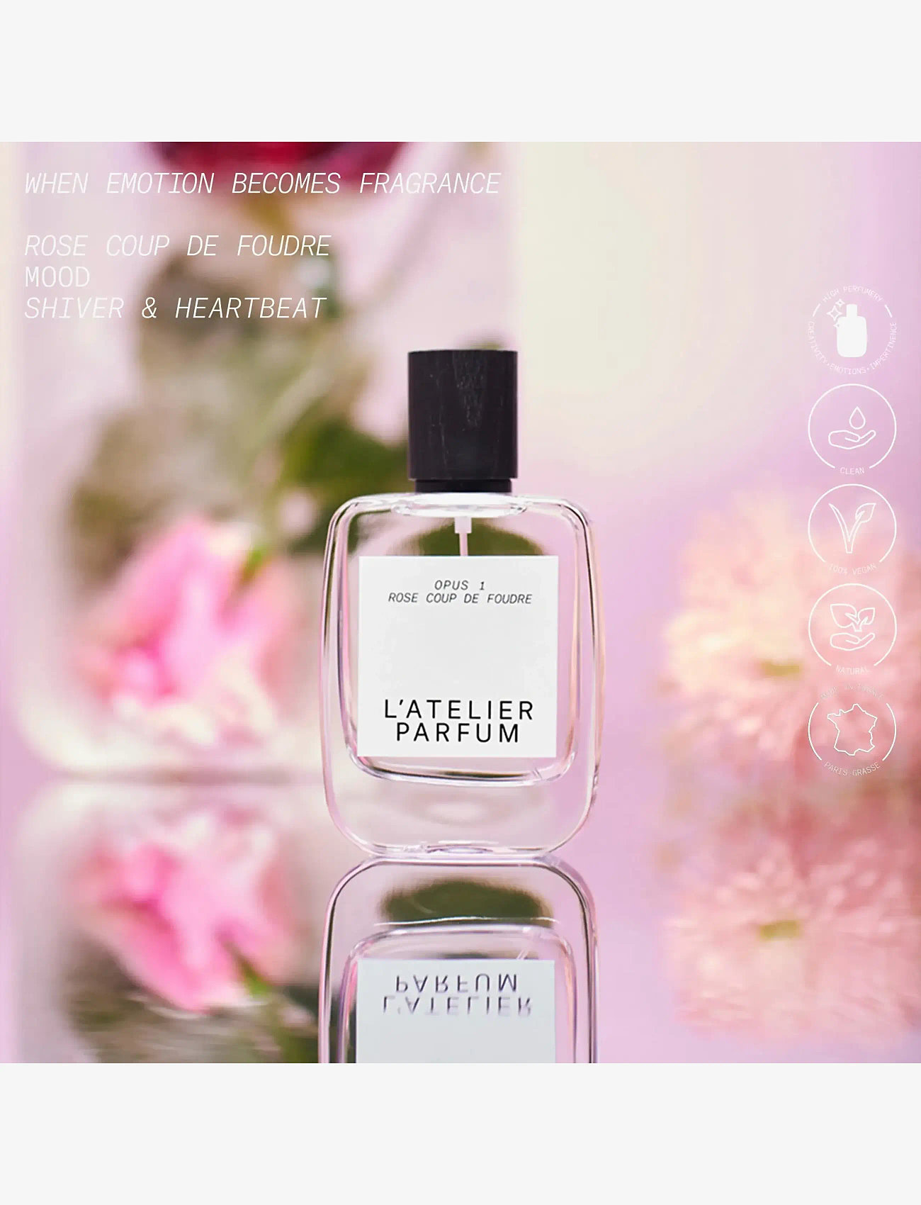 L'atelier Parfum - EDP ROSE COUP DE FOUDRE 50ML - meestele  - clear - 0