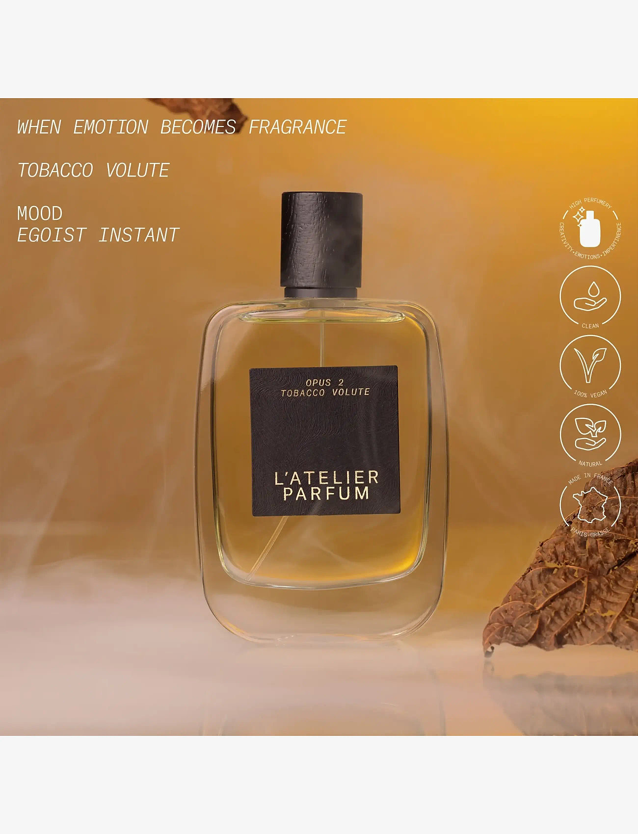 L'atelier Parfum - EDP TOBACCO VOLUTE 100ML - til ham  - clear - 2