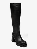 High heel boot with platform - BLACK