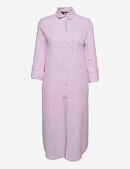 Lauren Ralph Lauren Homewear - LRL L/S ROLL TAB HIS SHIRT BALLET SLEEPS GREY PLAID - pysjoverdeler - pink stripe - 0