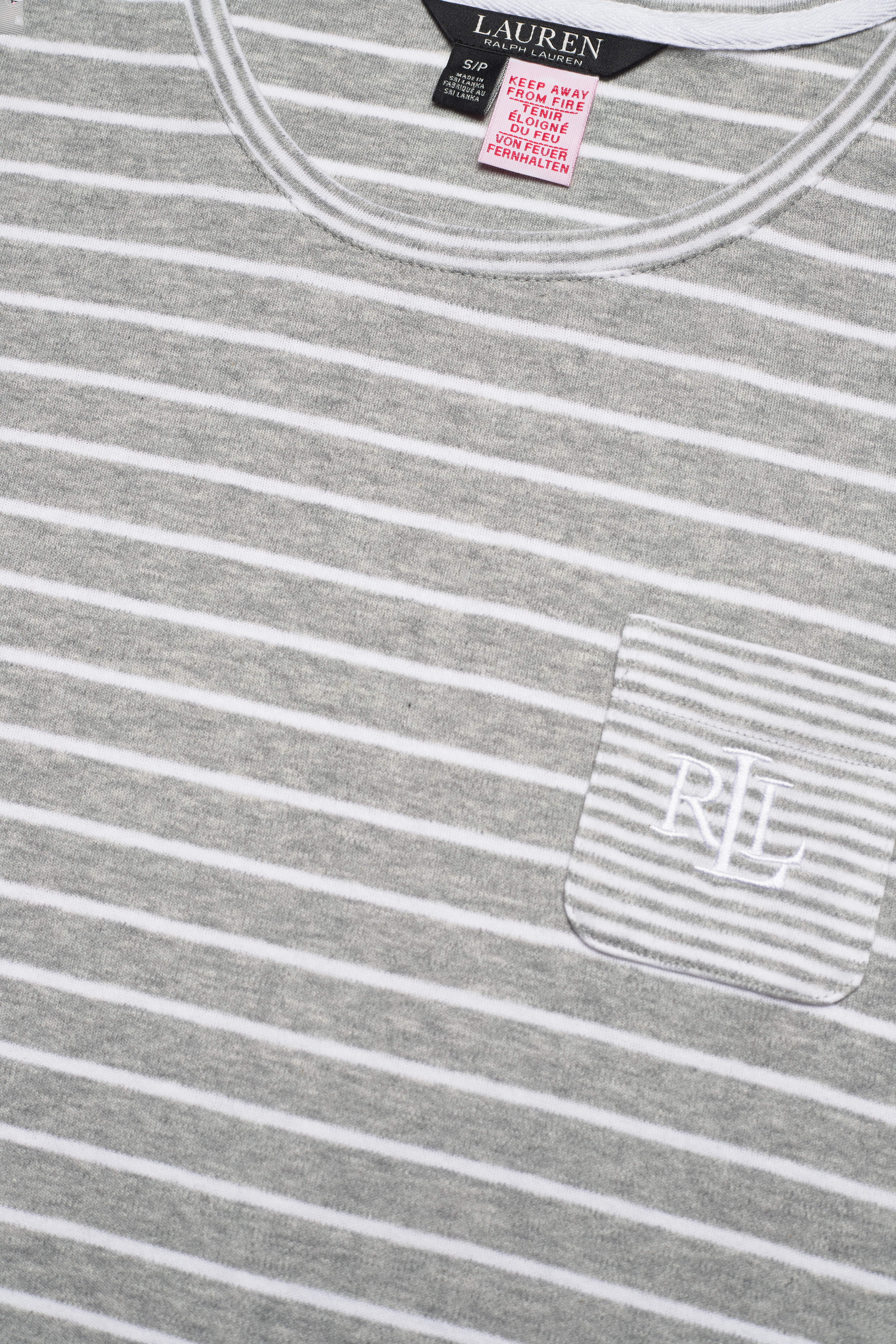 Lauren Ralph Lauren Homewear - LRL S/S SCOOP NK SLEEPTEE - grey stripe - 2