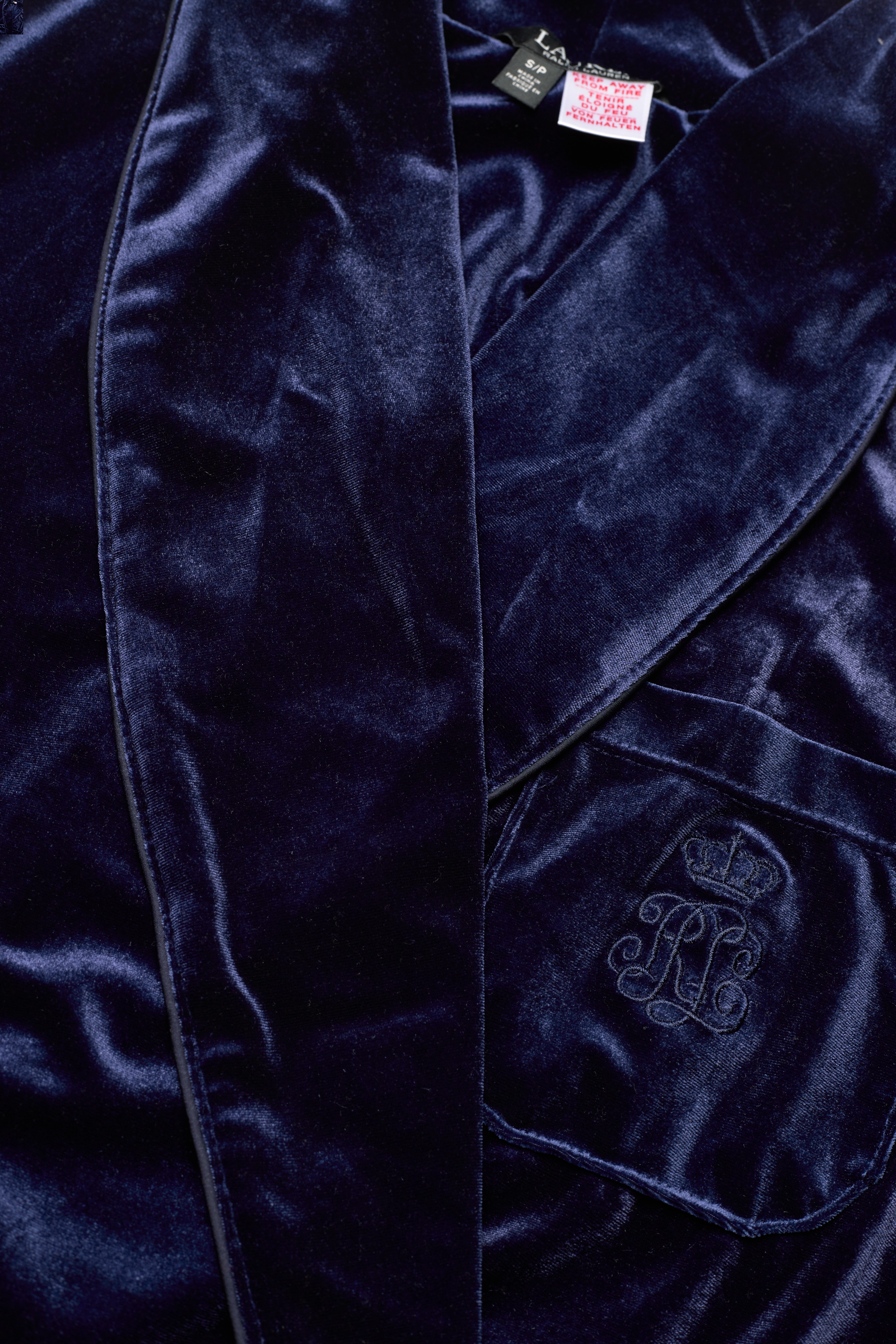 Lauren Ralph Lauren Homewear - LRL LONG SHAWL COLLAR VELVET ROBE - navy - 2