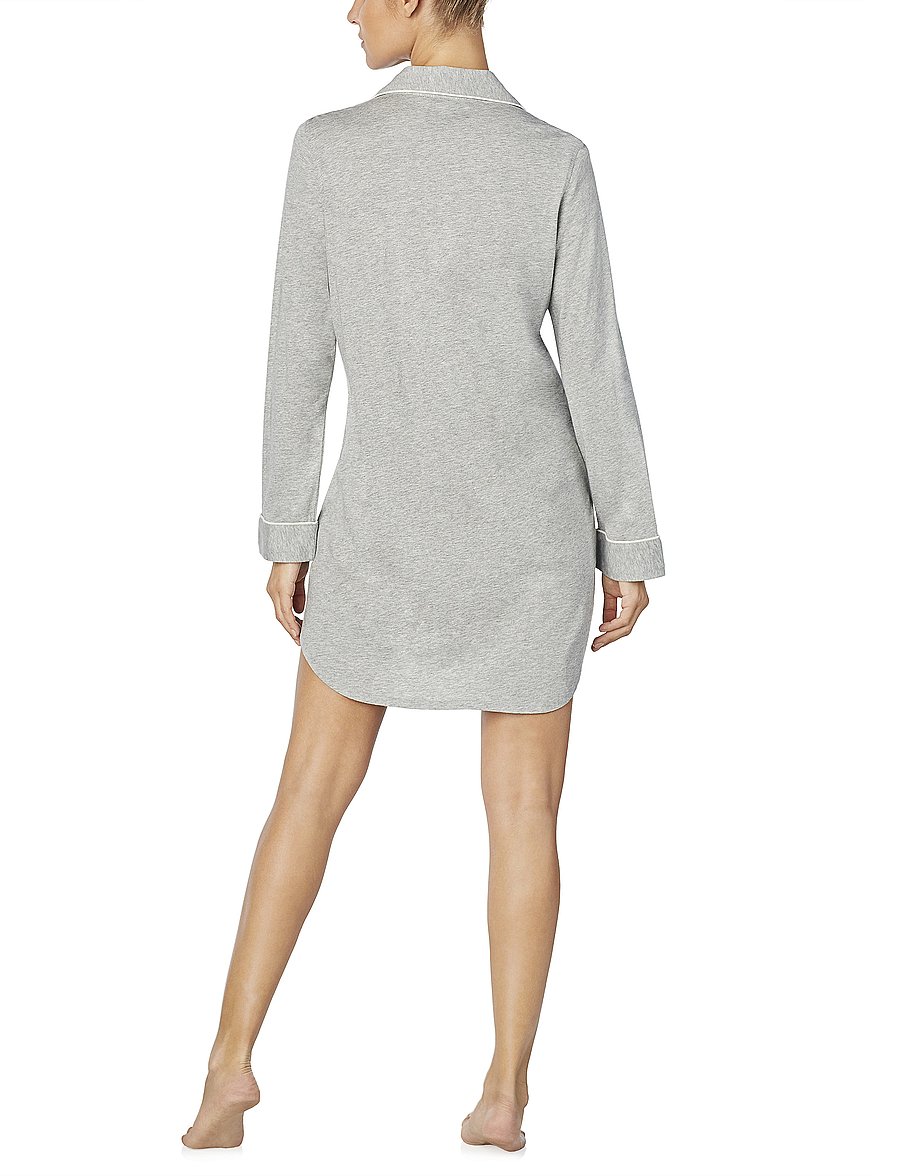 Lauren Ralph Lauren Homewear - LRL HAMMOND KNIT COLLAR SLEEPSHIRT - Öösärgid - grey heather - 3