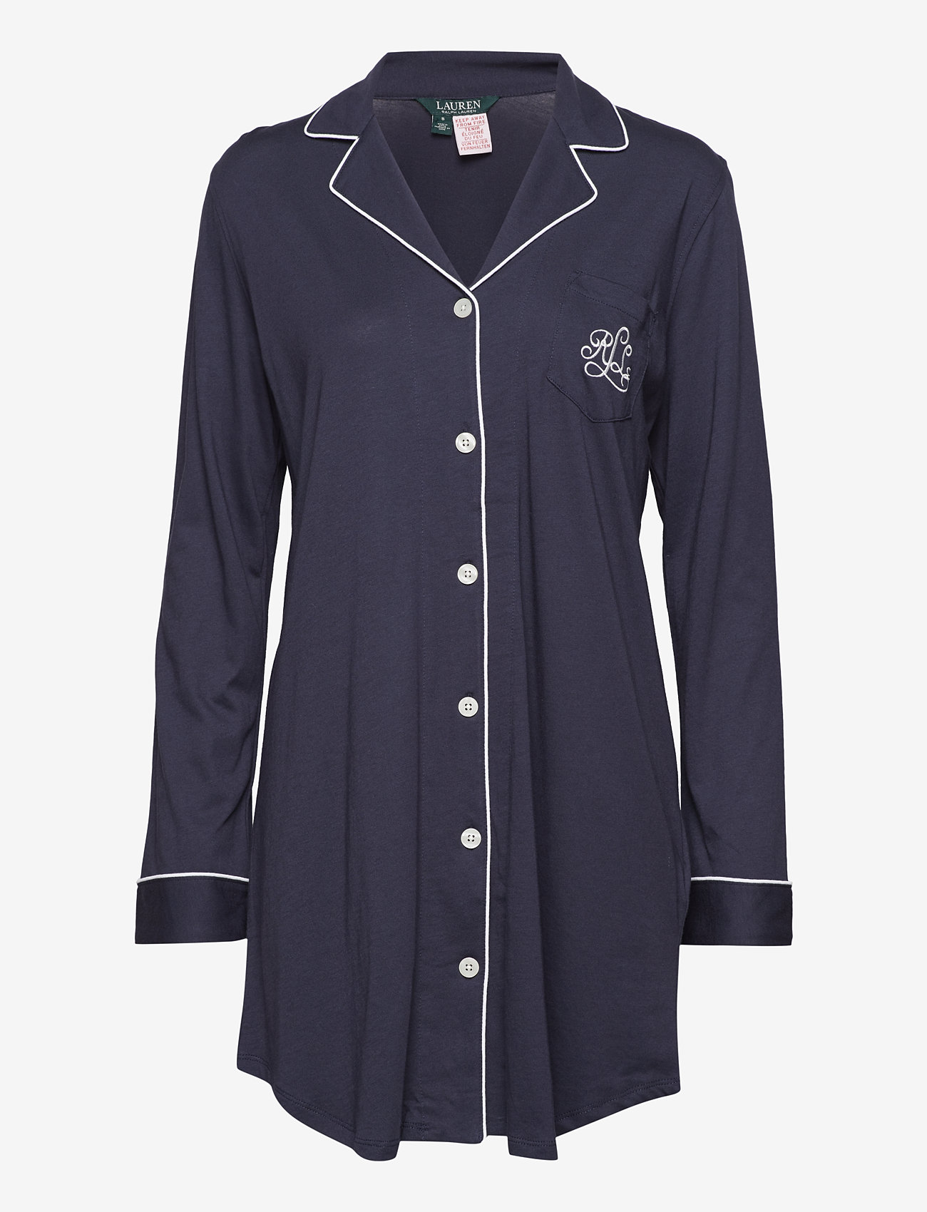 Lauren Ralph Lauren Homewear - LRL HAMMOND KNIT COLLAR SLEEPSHIRT - sov- & loungeplagg - navy windsor - 1