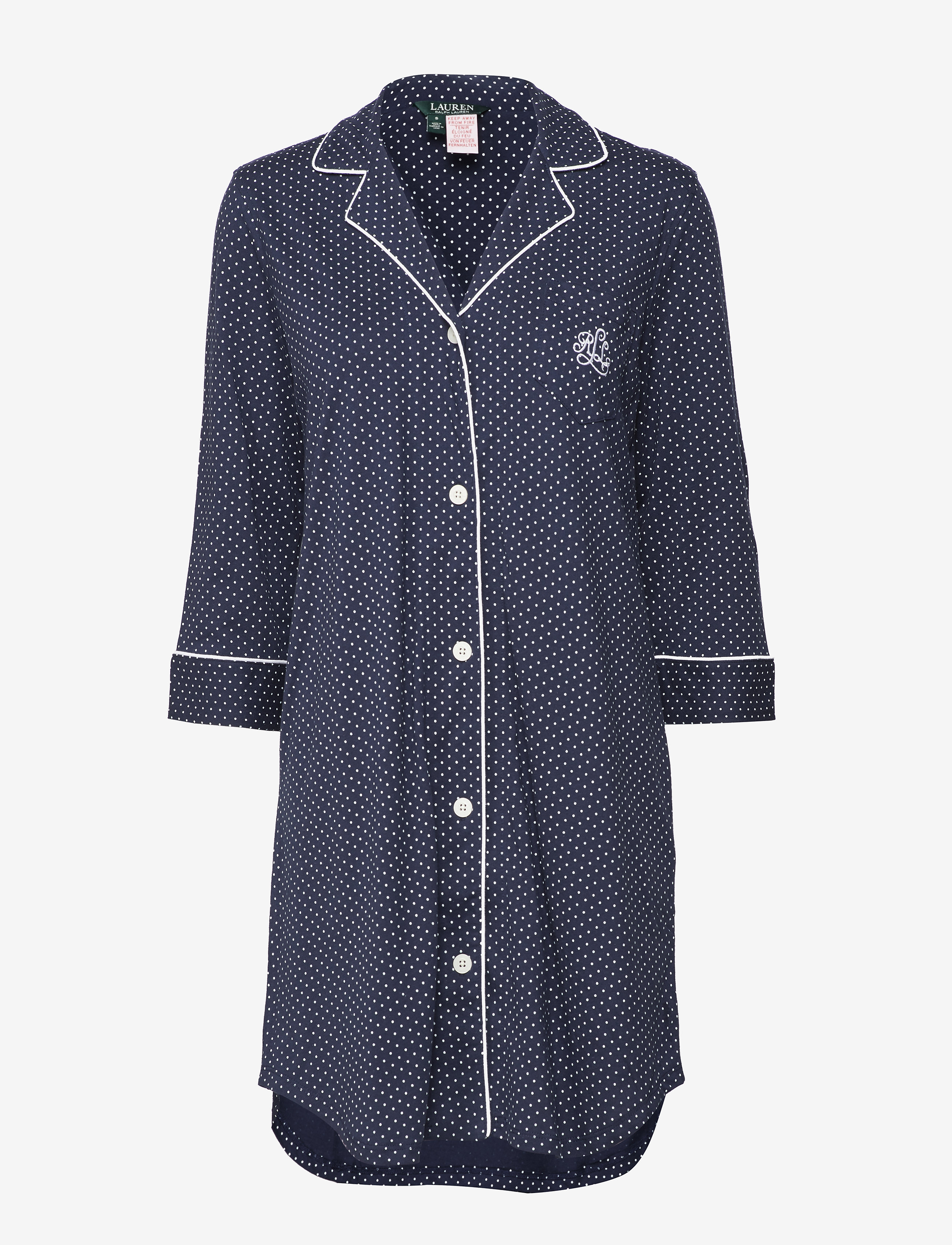 Lauren Ralph Lauren Homewear LRL HERITAGE 3/4 SL CLASSIC NOTCH SLEEPS - Basics - WINDSOR NAVY/WHITE DOT / blue