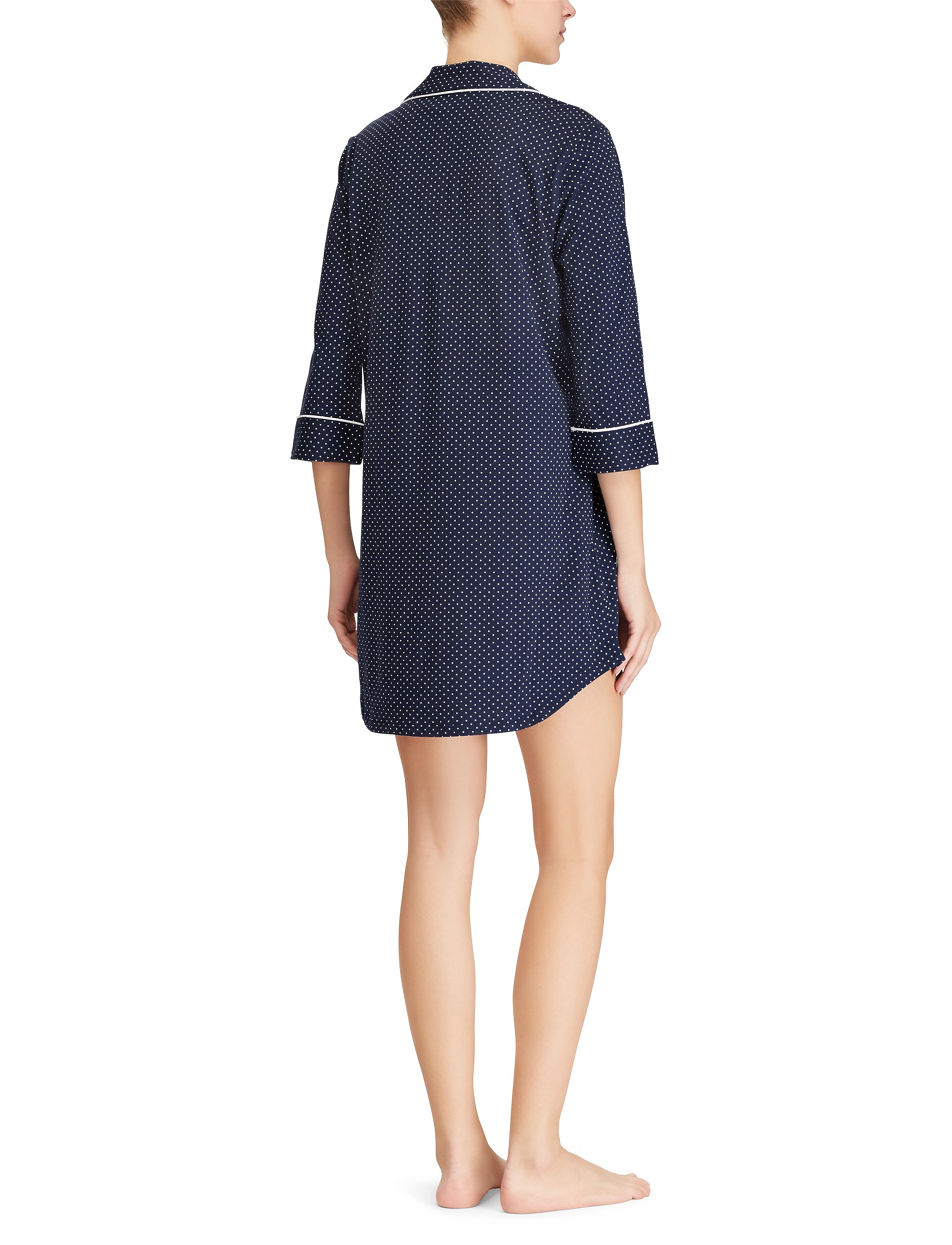 Lauren Ralph Lauren Homewear - LRL HERITAGE 3/4 SL CLASSIC NOTCH SLEEPS - chemises de nuit - windsor navy/white dot - 3