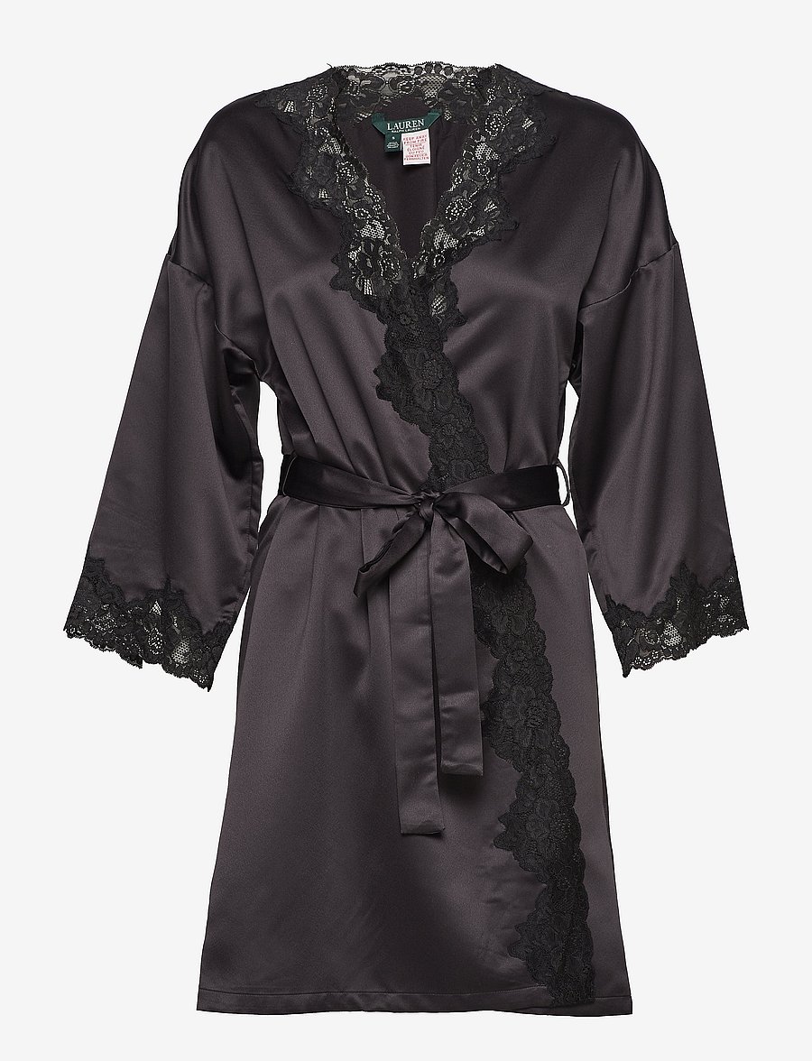 Lauren Ralph Lauren Homewear - LRL SIGNATURE LACE KIMONO ROBE 97 CM - kimonos - black - 1