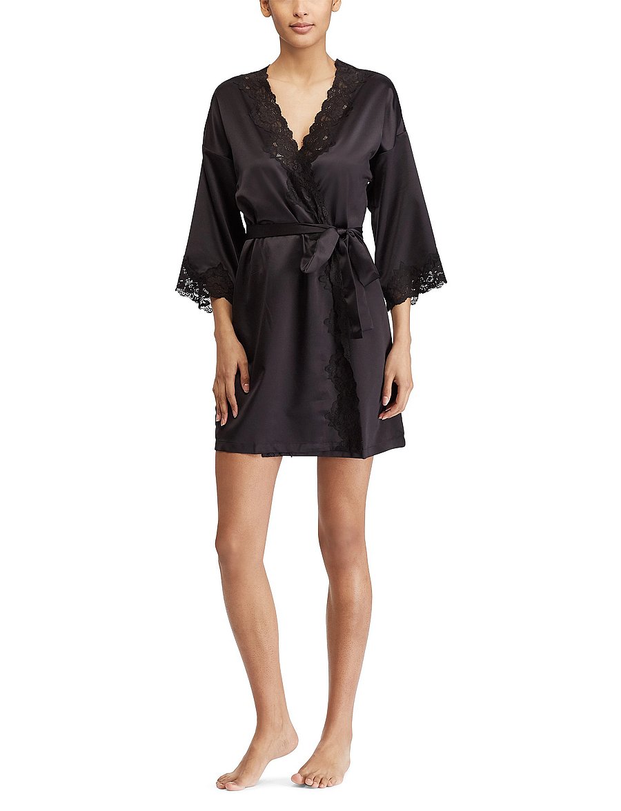 Lauren Ralph Lauren Homewear - LRL SIGNATURE LACE KIMONO ROBE 97 CM - kimonos - black - 0