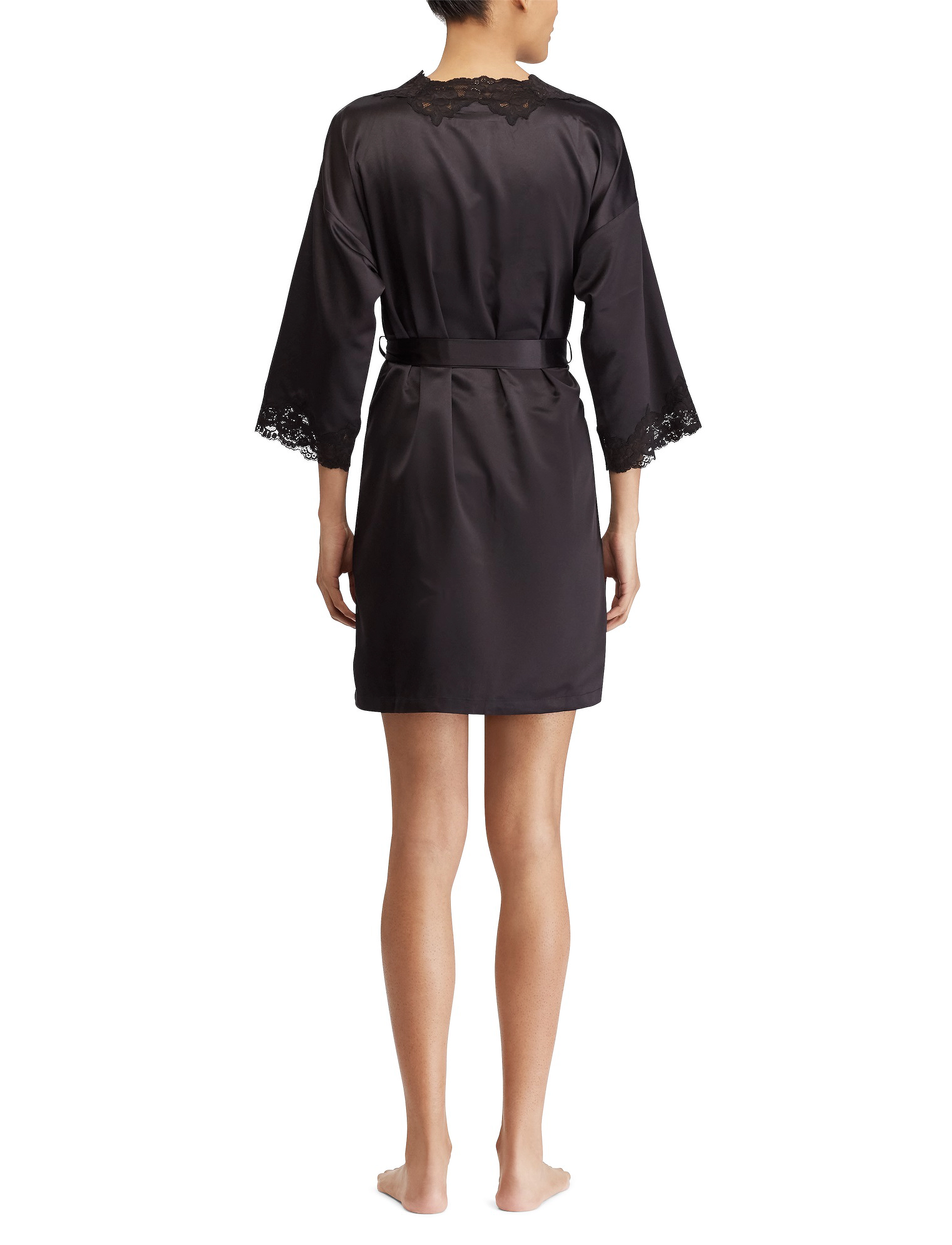 Lauren Ralph Lauren Homewear - LRL SIGNATURE LACE KIMONO ROBE 97 CM - kimonos - black - 3