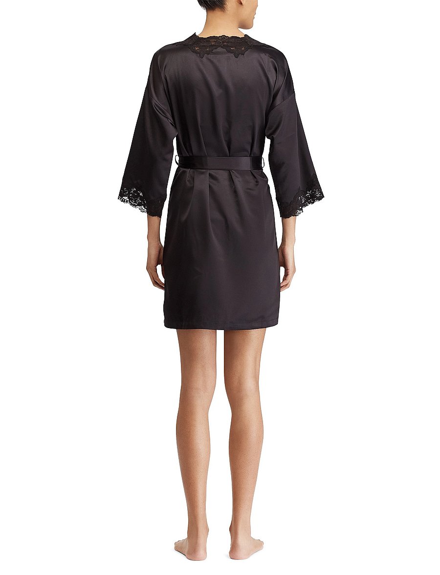 Lauren Ralph Lauren Homewear - LRL SIGNATURE LACE KIMONO ROBE 97 CM - kimonos - black - 3