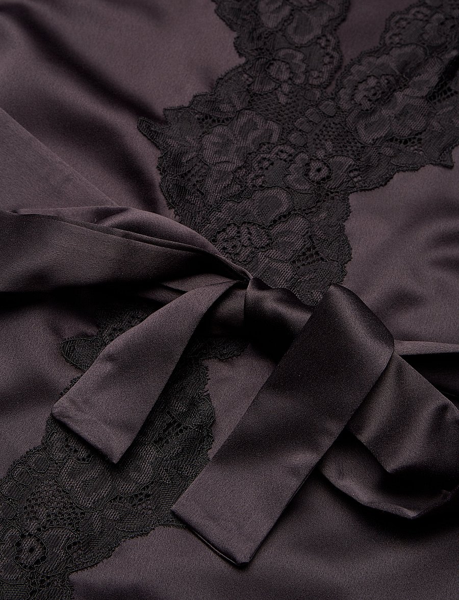 Lauren Ralph Lauren Homewear - LRL SIGNATURE LACE KIMONO ROBE 97 CM - kimonos - black - 4