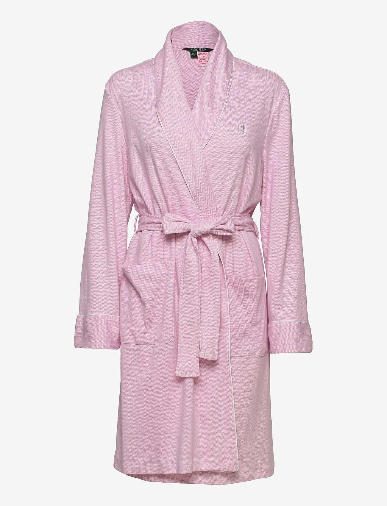 Lauren Ralph Lauren Homewear - LRL GRAND ESTATE SHORT SHAWL COLLAR ROBE - pink herringbone - 0